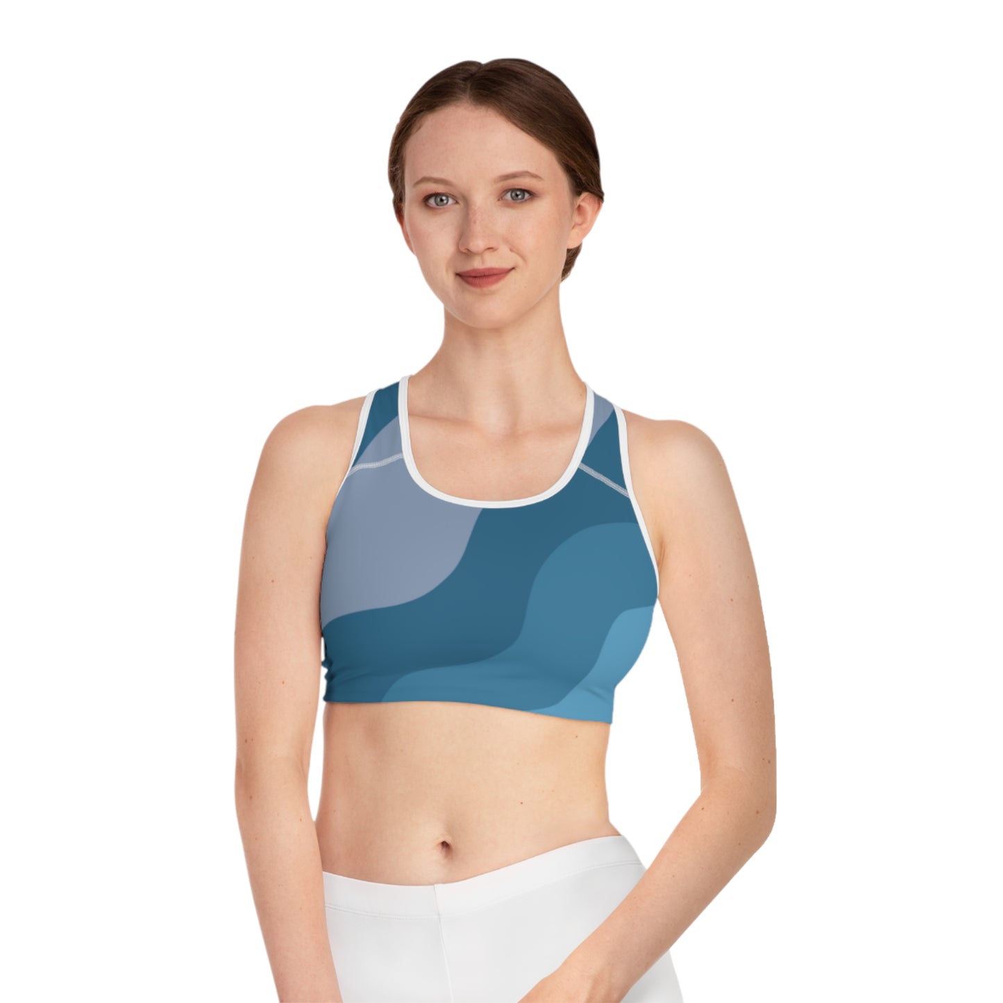 Breaking Blue Sports Bra (AOP)