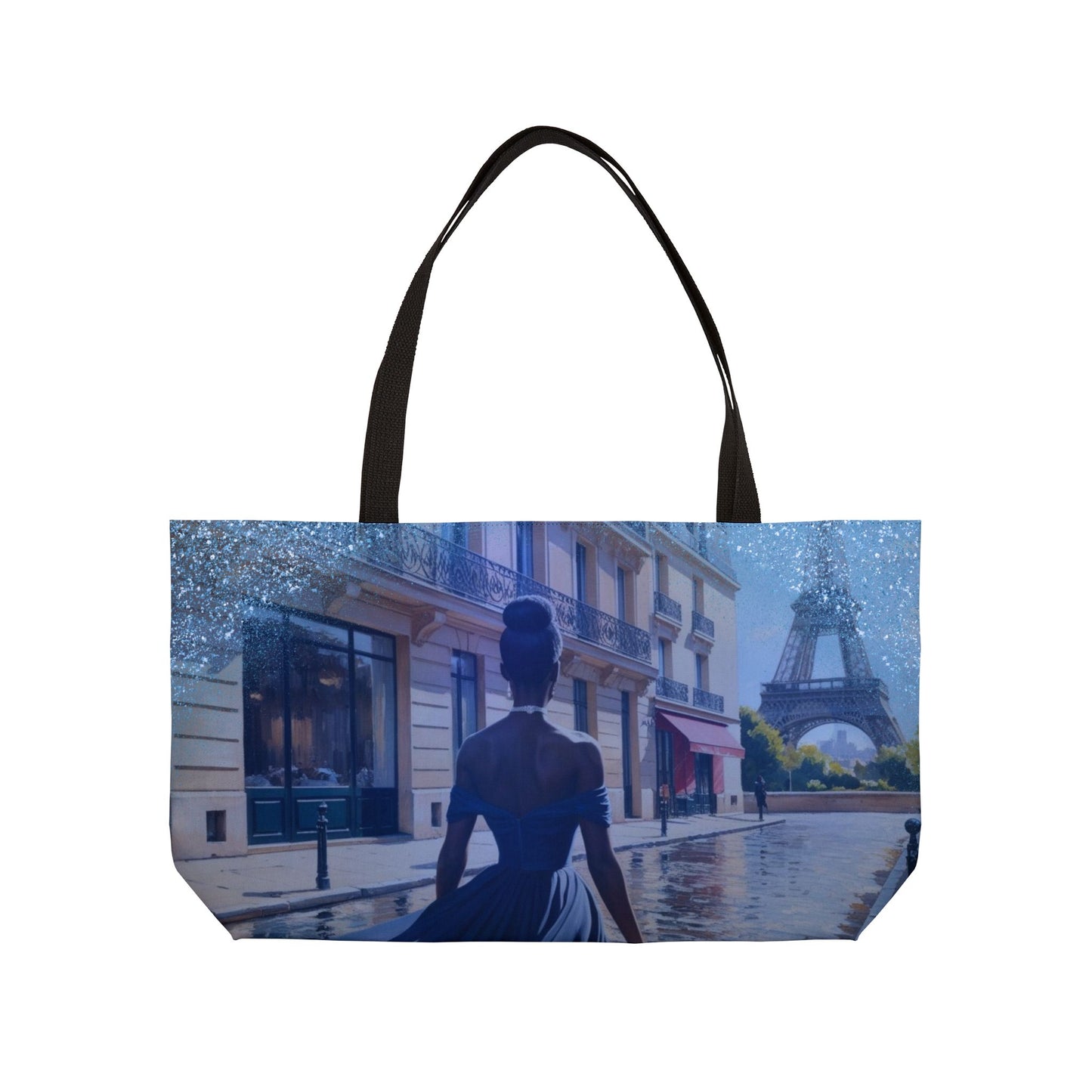 Parisian Stroll (Blue Gown) Weekender Tote Bag