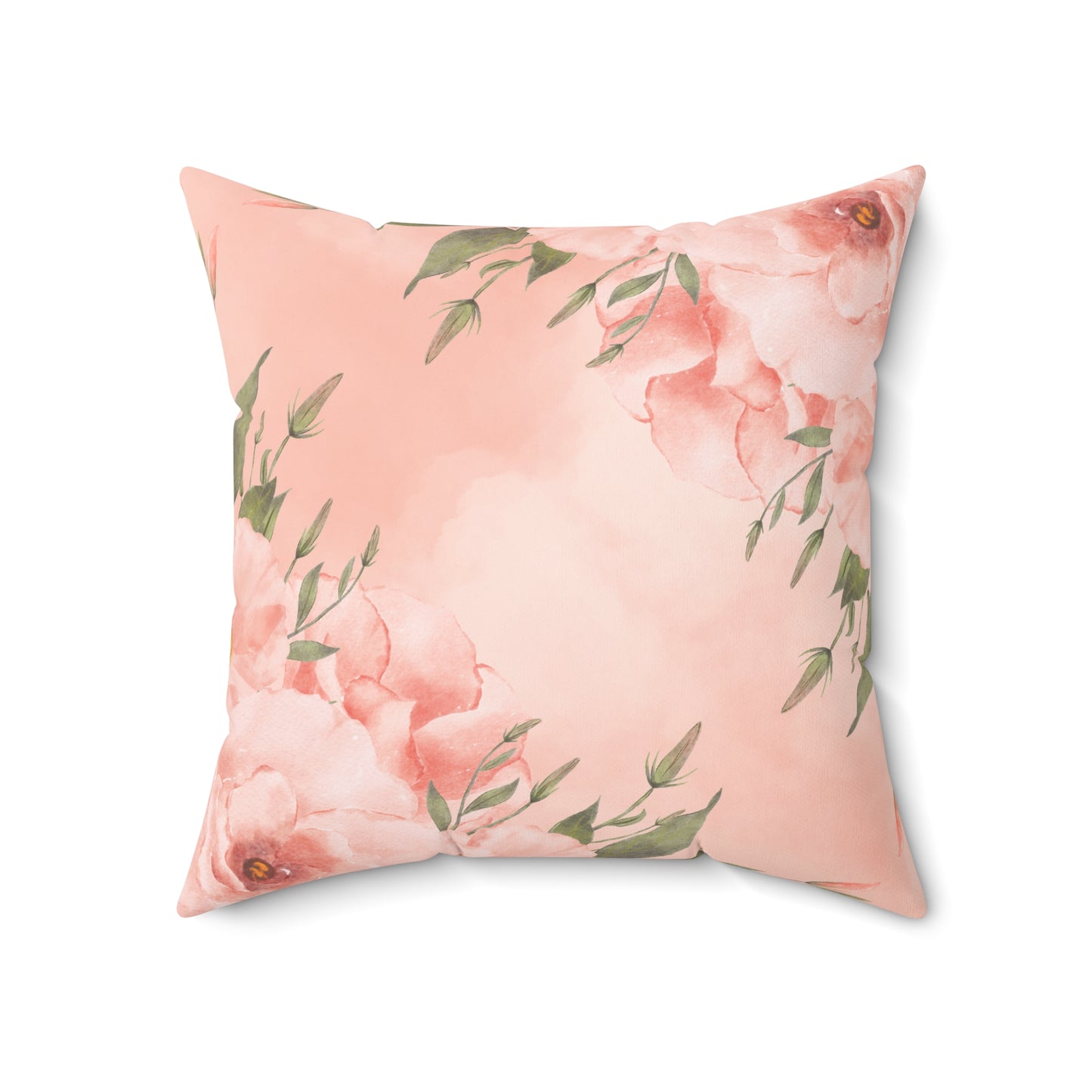 Peachy Keen Polyester Square Pillow