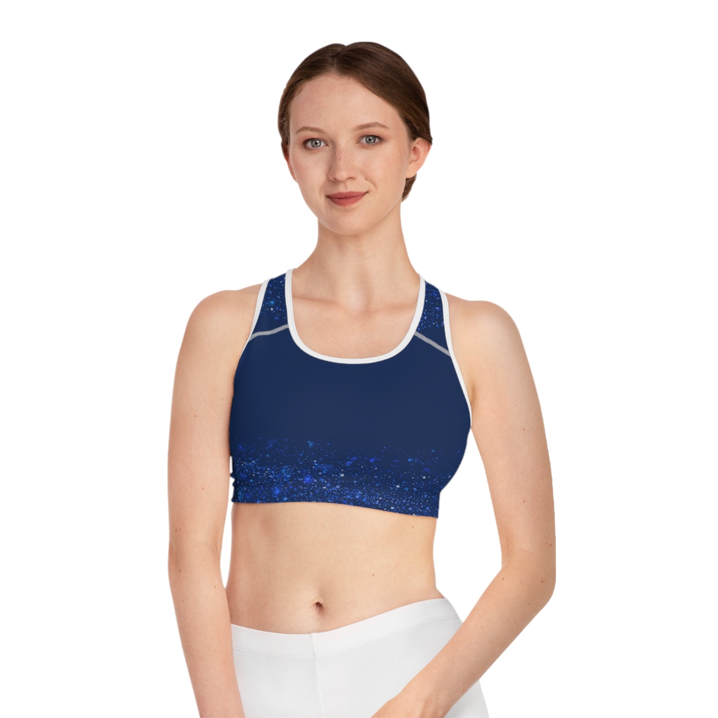 Deep Blue Sports Bra (AOP)