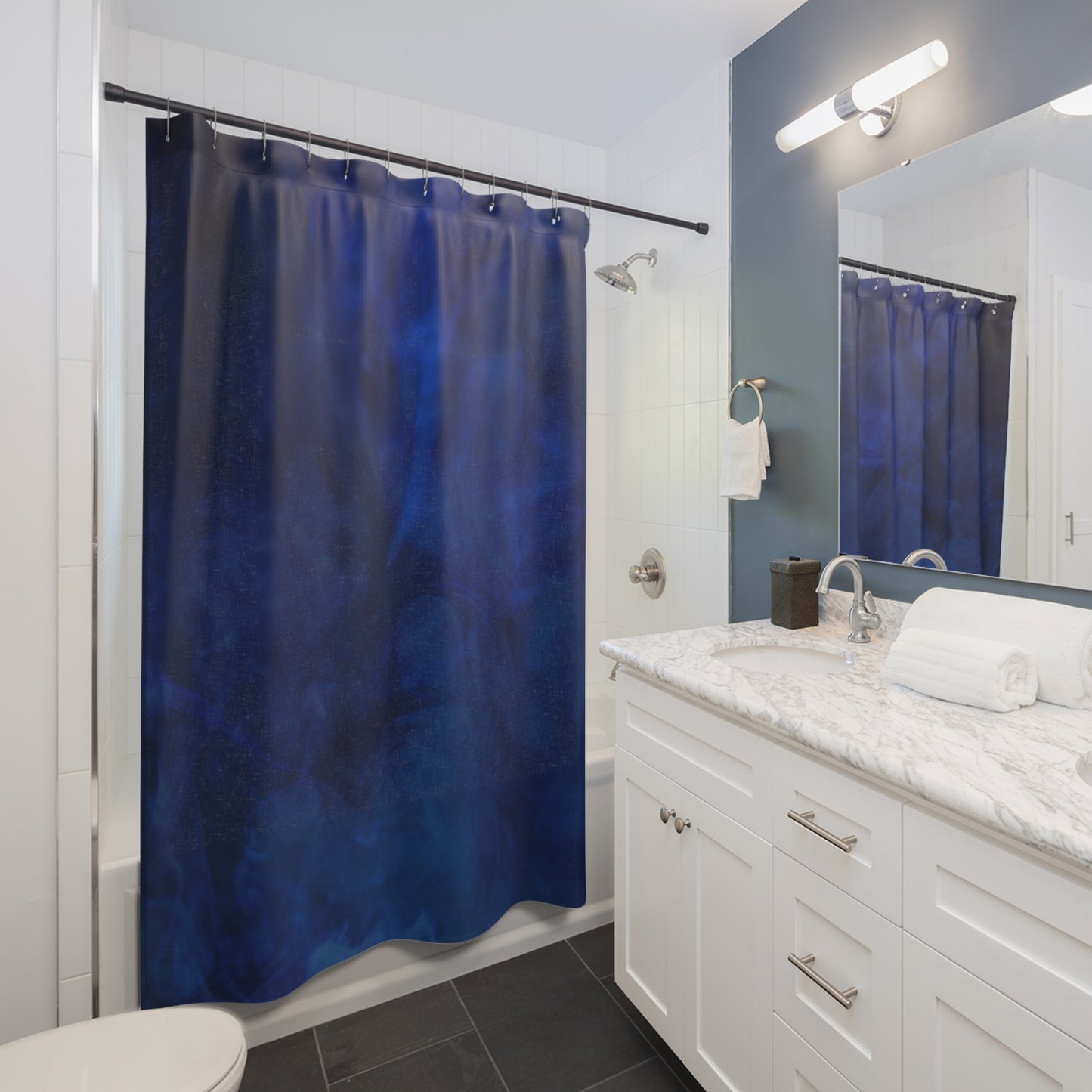 A Kind of Smoky Blue Shower Curtains