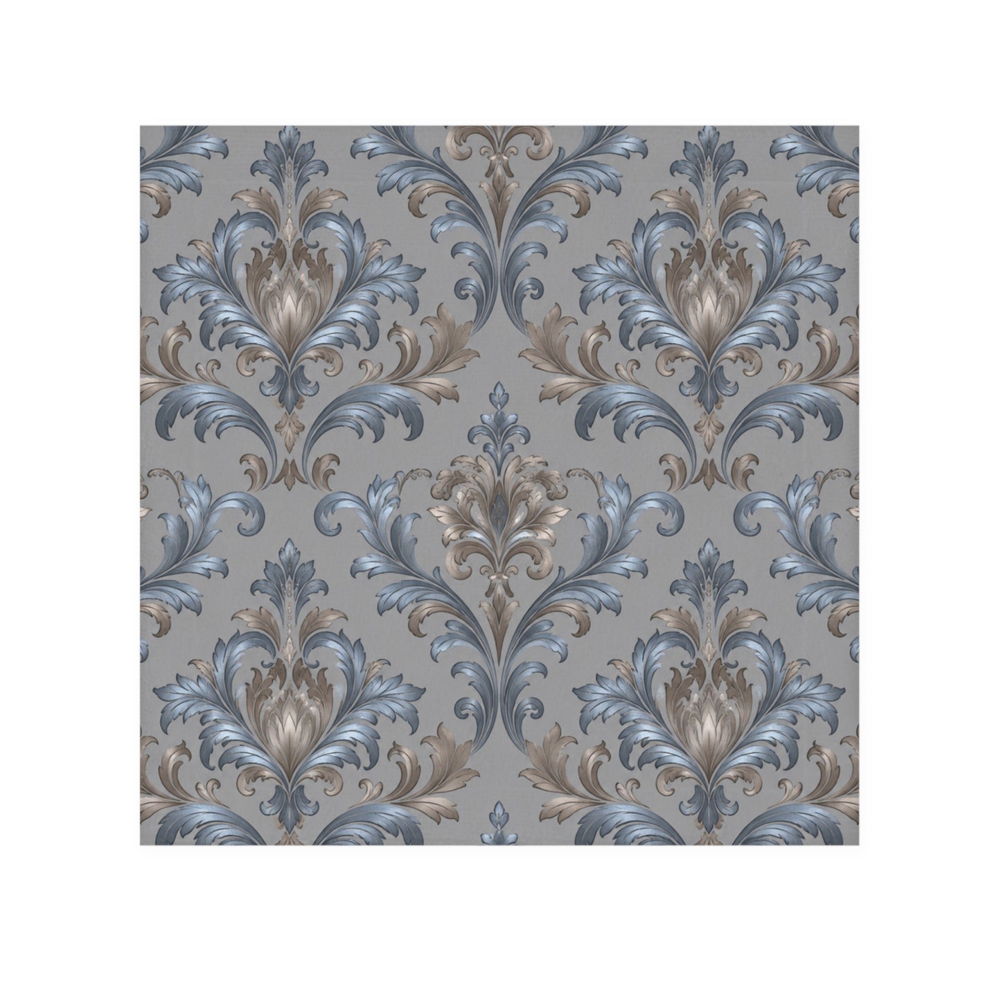 Elegant Blue Gray Damask Face Towel