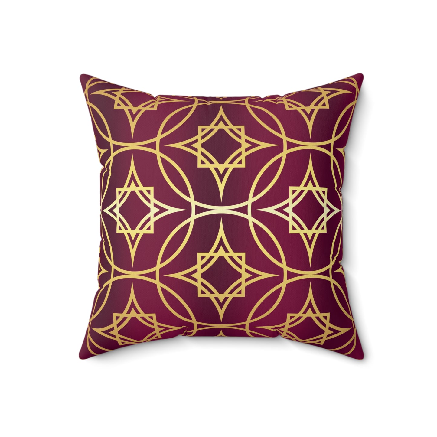 Gilded Geometric Burgundy & Gold Decorative Pillow