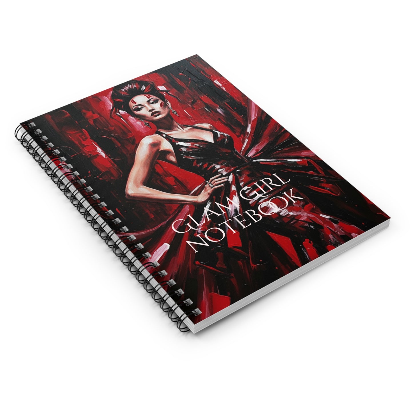 Glam Girl (Red/Black) Spiral Notebook - Ruled Line