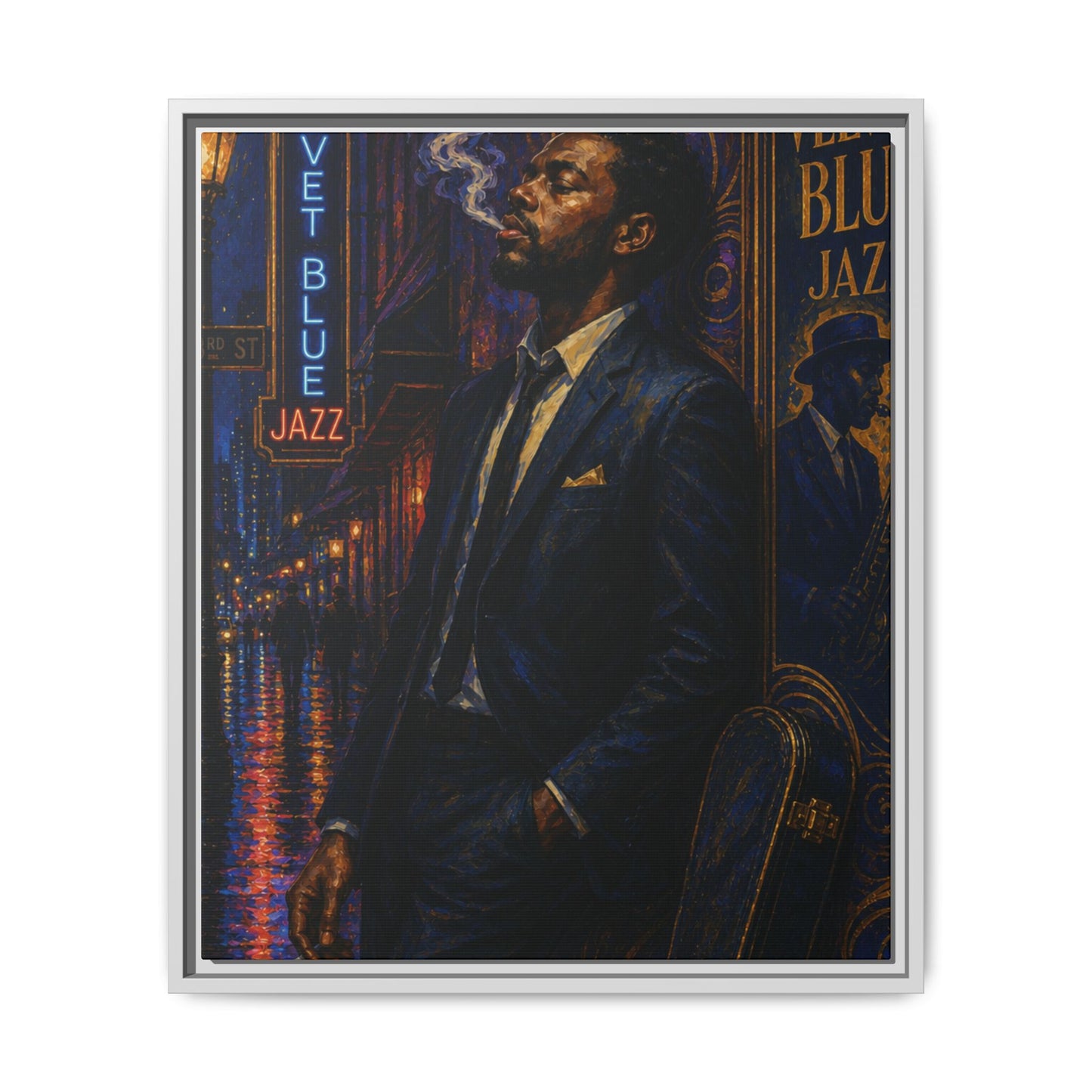 After the Gig Framed Retro Jazz Music Canvas Print