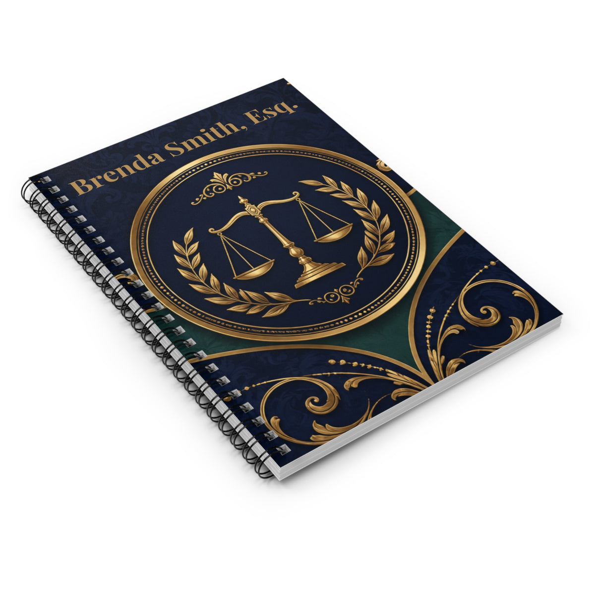 Attorney Personalized Legal Scales Notebook — Ruled Spiral Journal