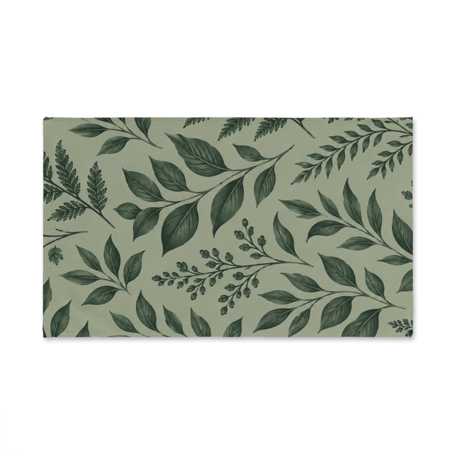 Botanical Green Leaf Hand Towel — Green Foliage Kitchen & Bath Accent