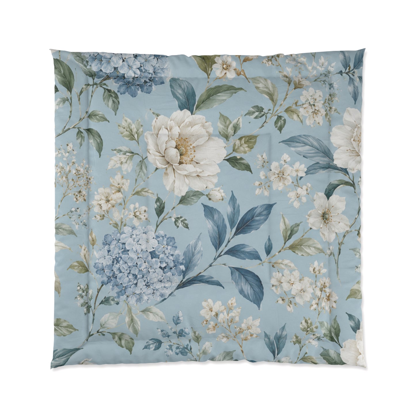 Blue Vintage Hydrangea & Peony Bedding
