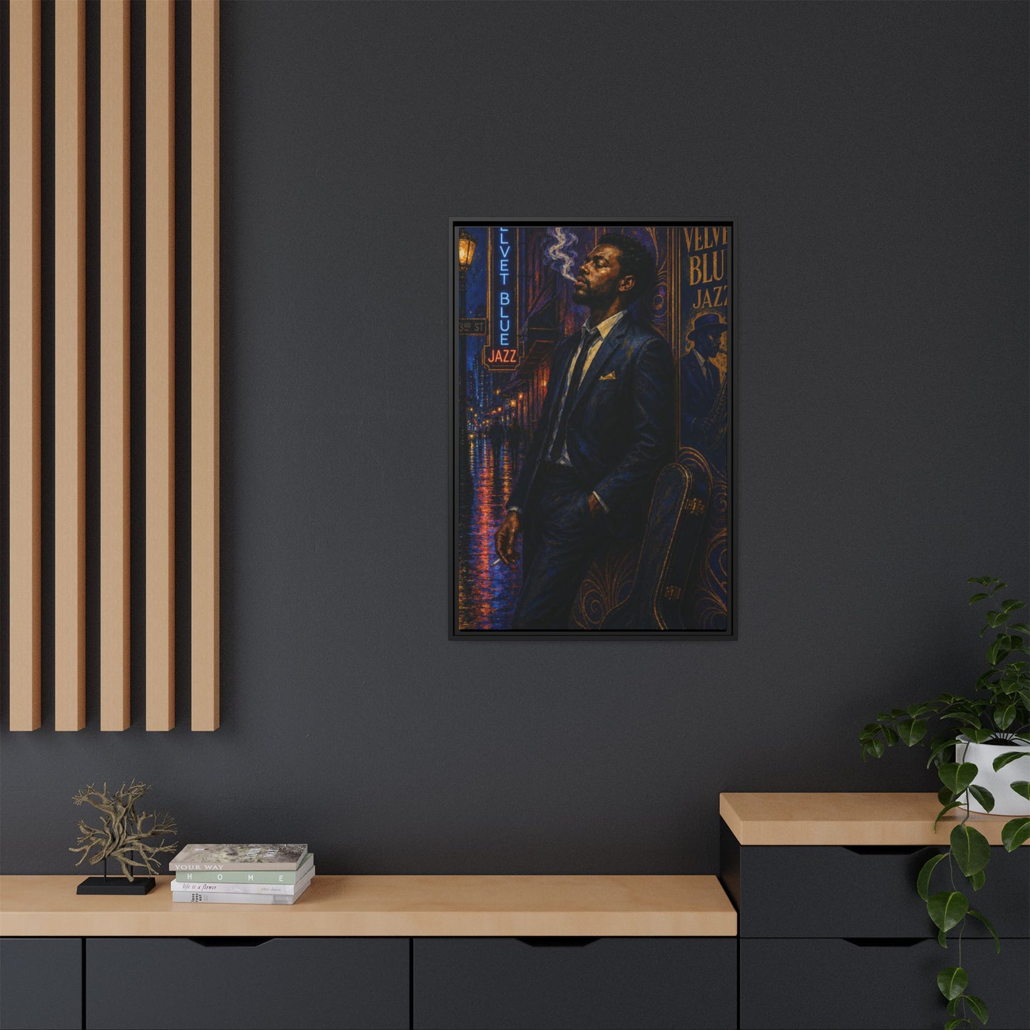 After the Gig Framed Retro Jazz Music Canvas Print