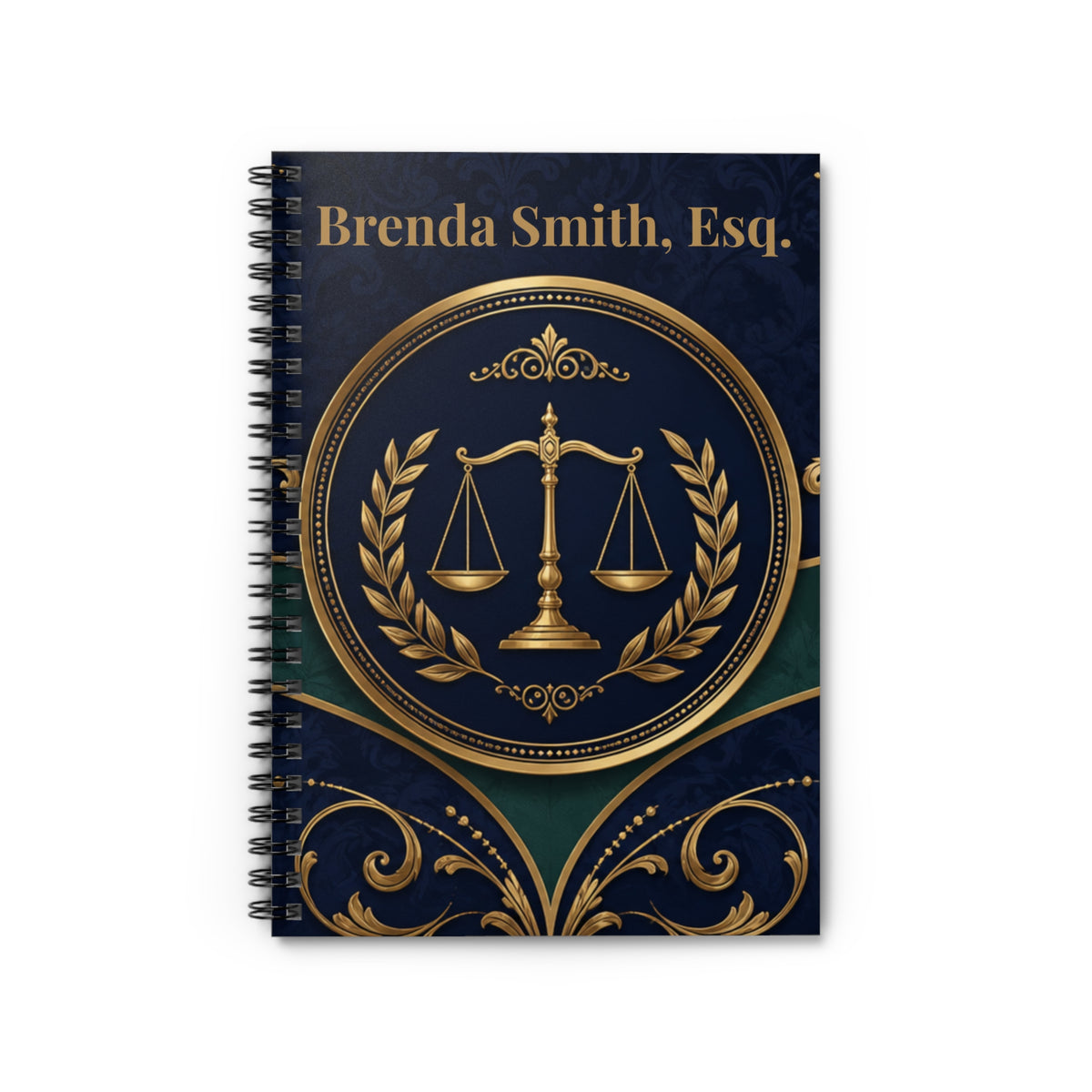 Attorney Personalized Legal Scales Notebook — Ruled Spiral Journal