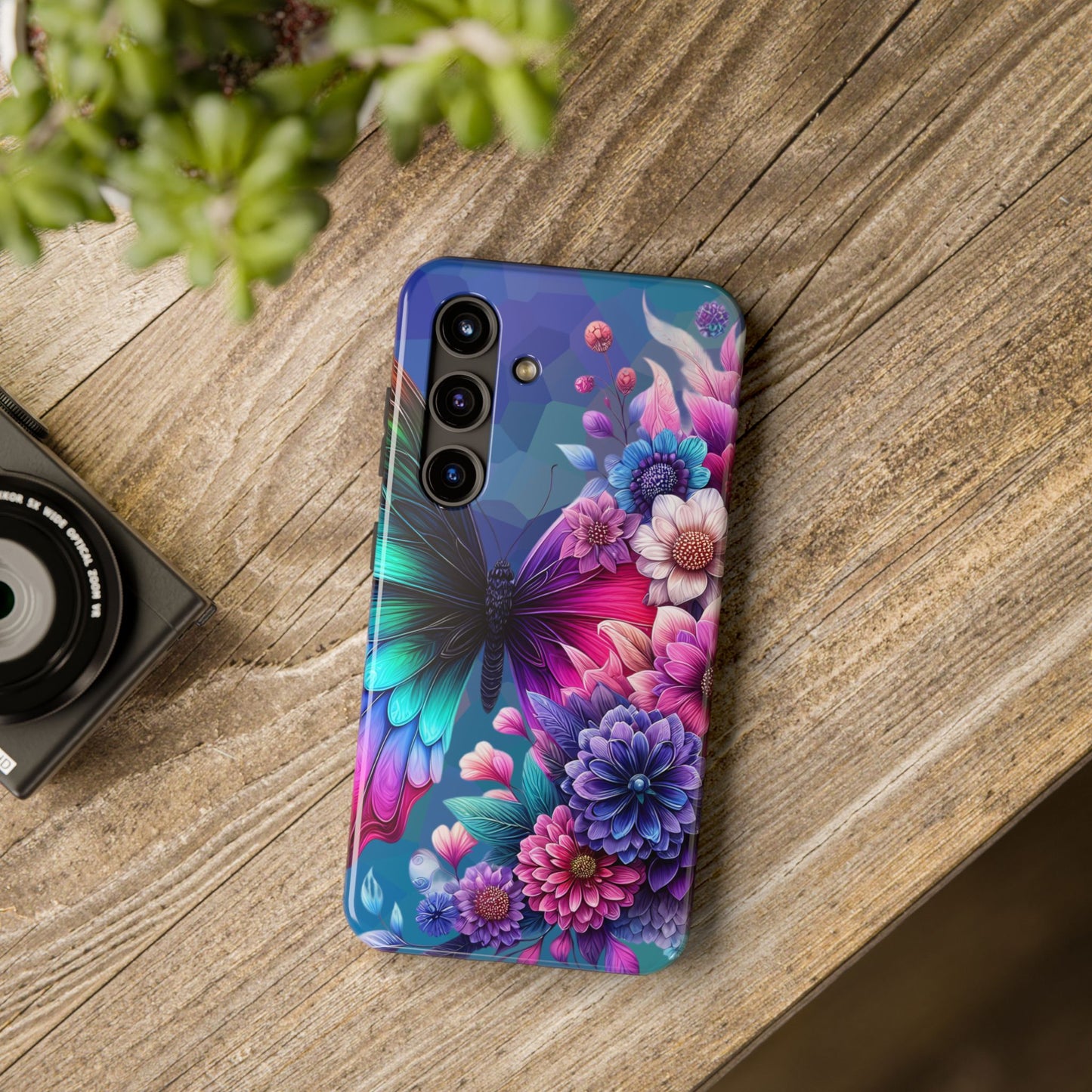 Butterfly Bloom Tough Phone Case — Floral Protective Phone Cover