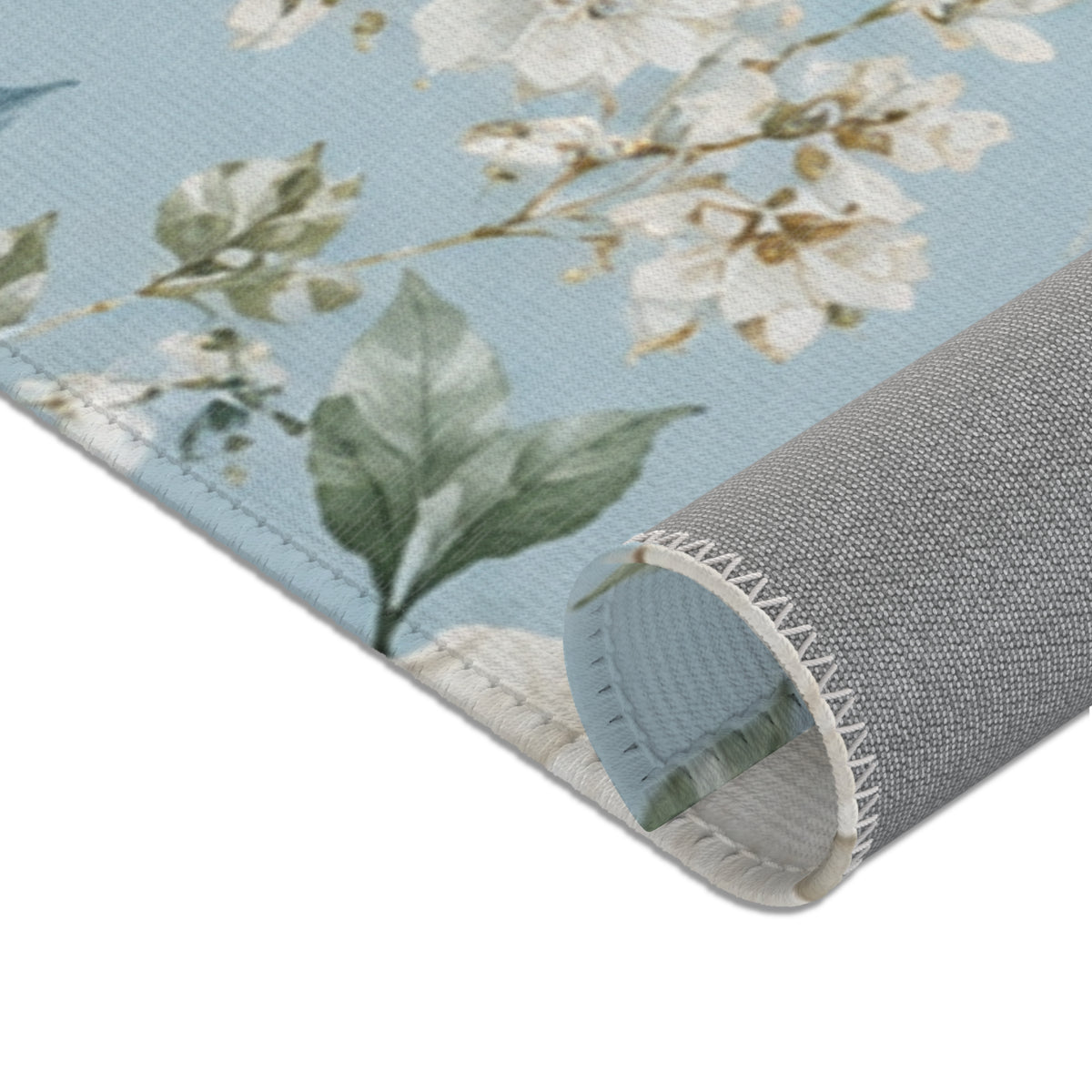Blue Vintage Hydrangea & Peony Accent Rug