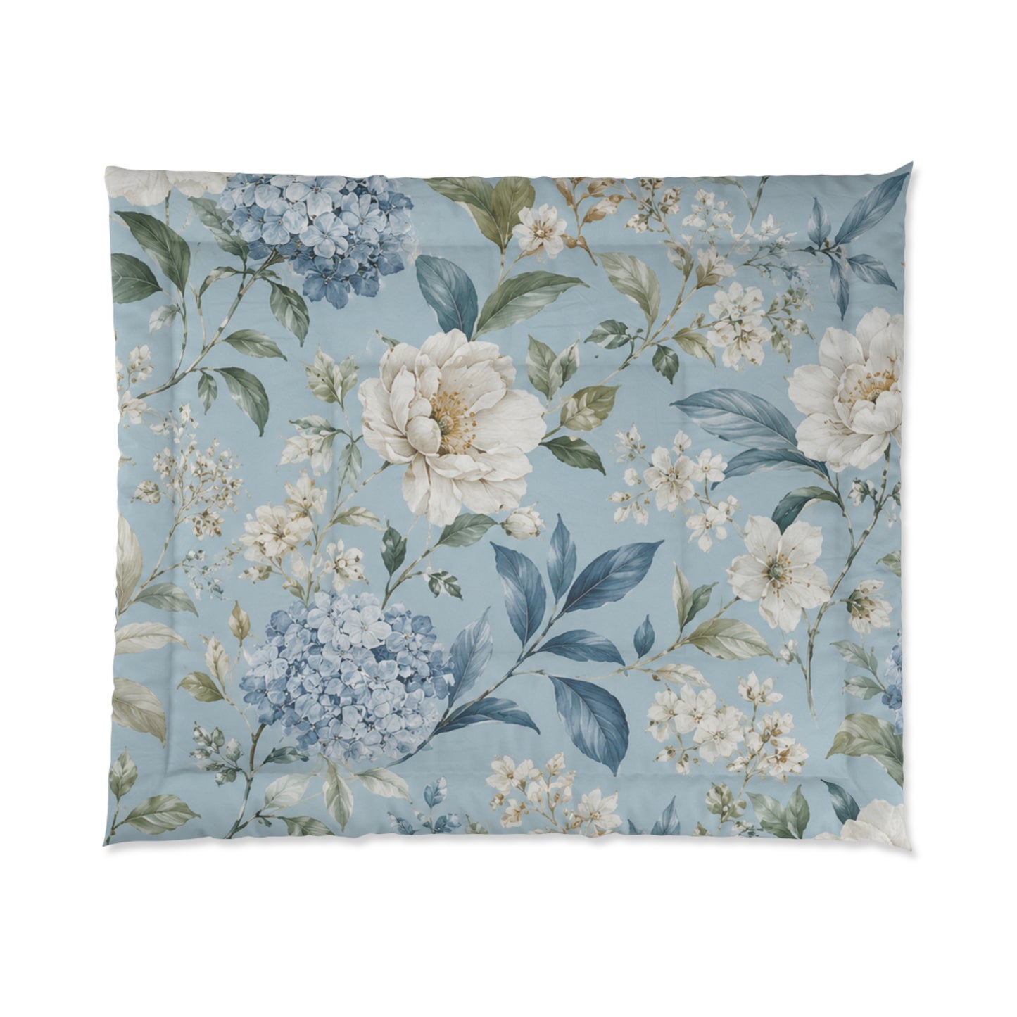 Blue Vintage Hydrangea & Peony Bedding