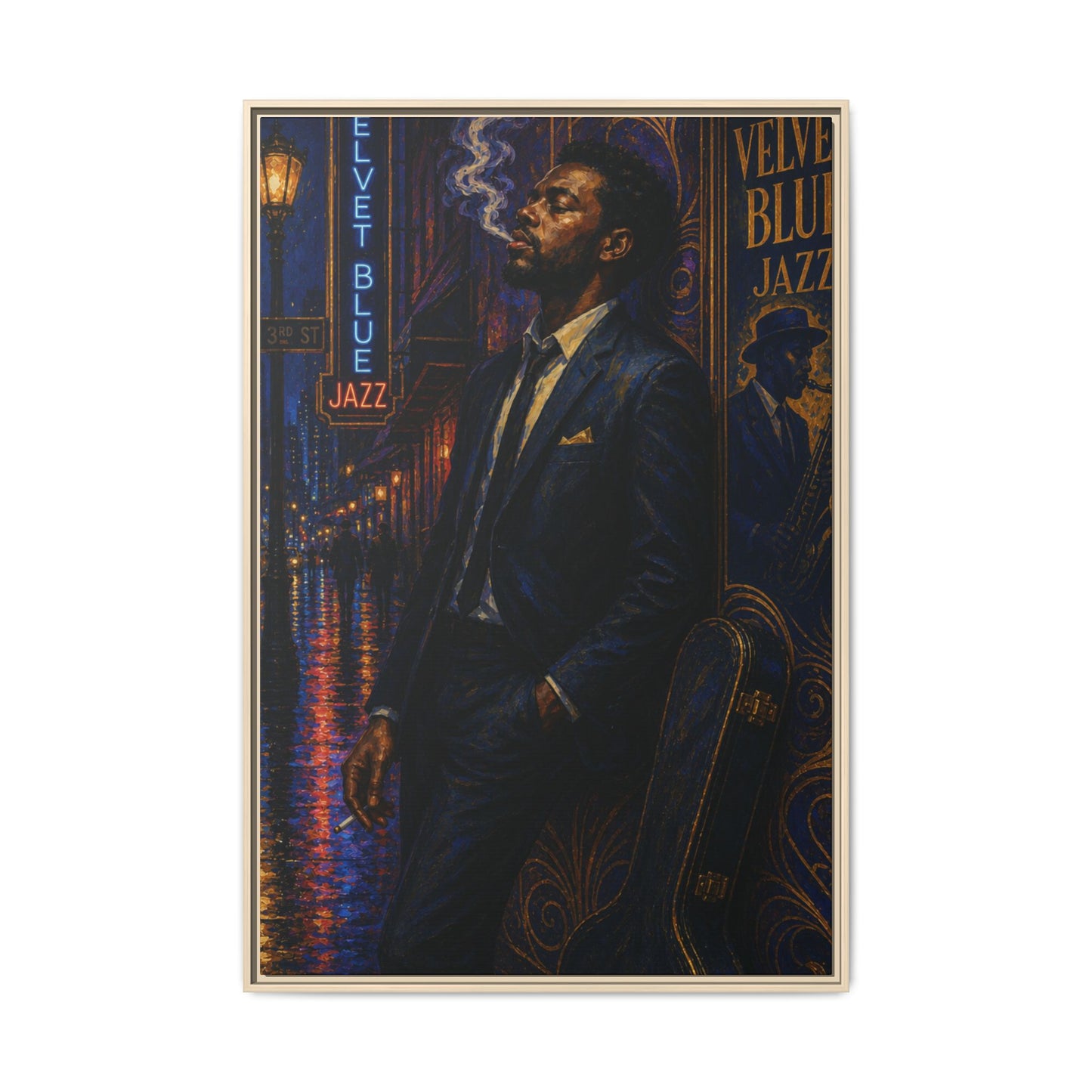 After the Gig Framed Retro Jazz Music Canvas Print