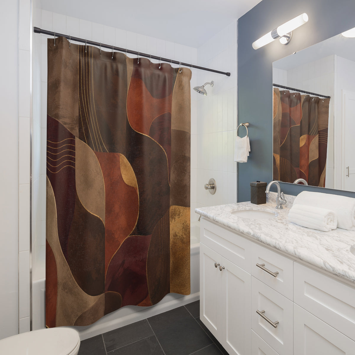Ember & Earth Shower Curtain — Organic Waves Bathroom Décor