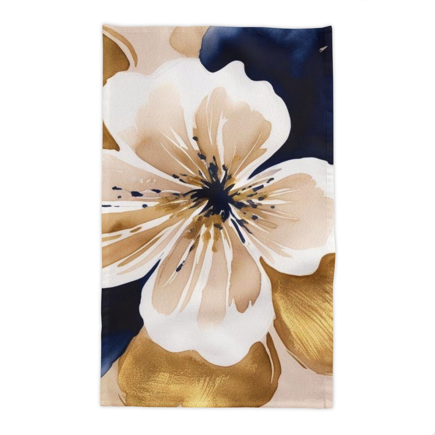 Floral Gold & Navy Tablecloth - Dining Linen