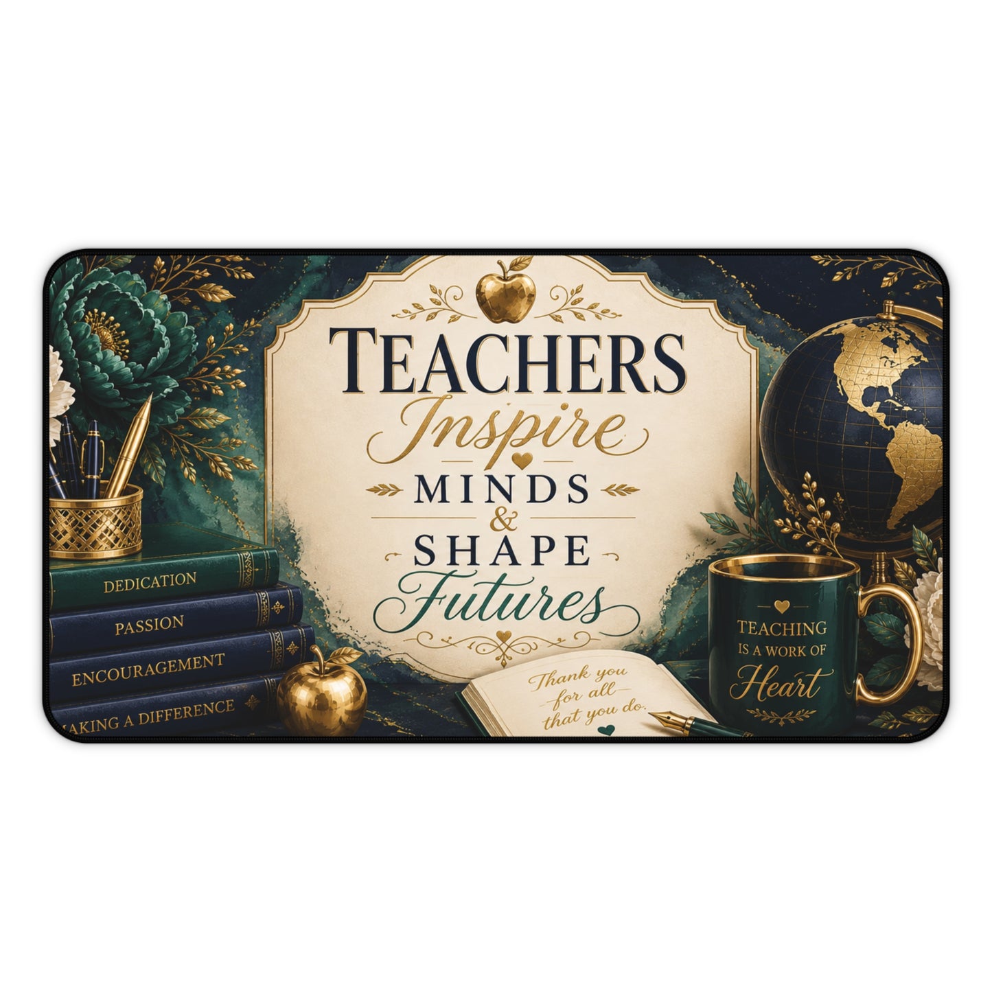 Teacher Appreciation Desk Mat - "Teachers Inspire Minds & Shape Futures" Appreciation Gift for Educators