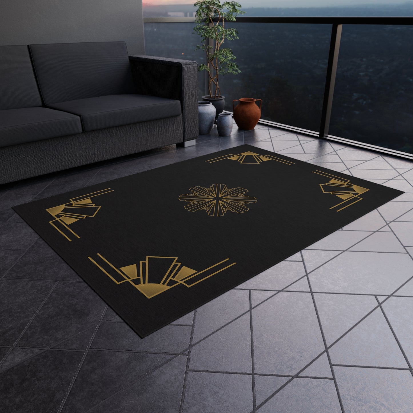 Midnight Luxe (Ebony) Outdoor Rug