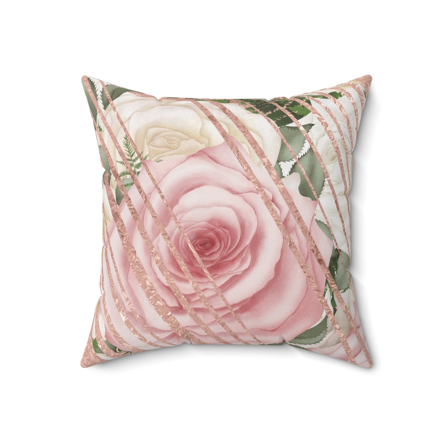 Kissed by a Rose Gold Spun Polyester Square Pillow