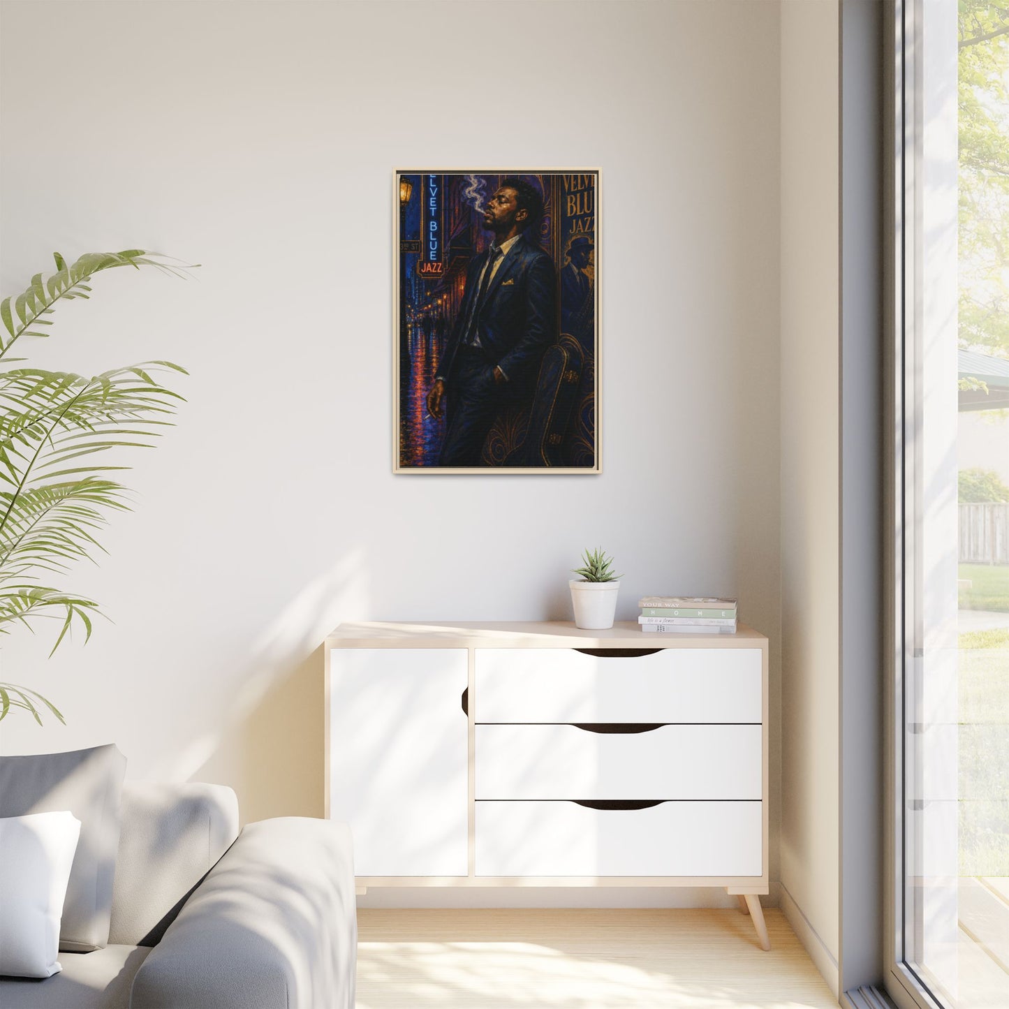 After the Gig Framed Retro Jazz Music Canvas Print