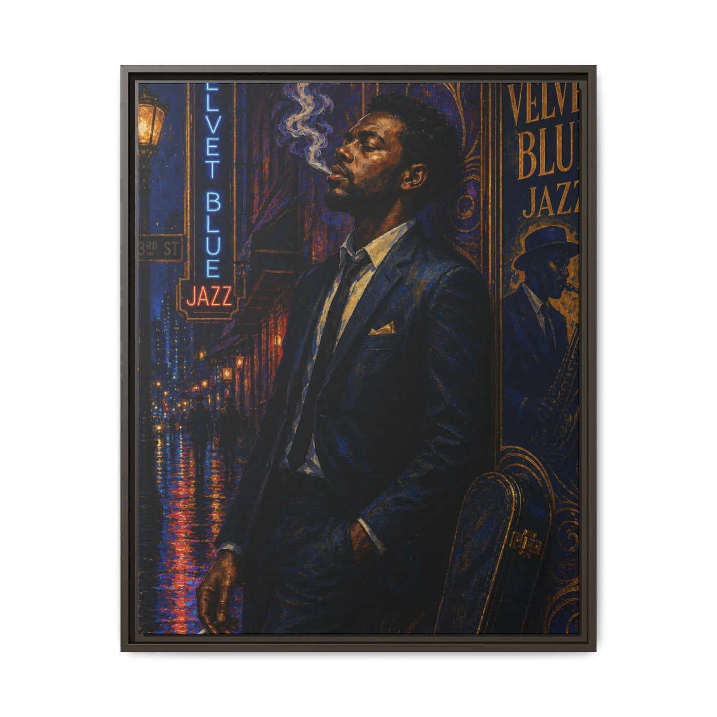 After the Gig Framed Retro Jazz Music Canvas Print
