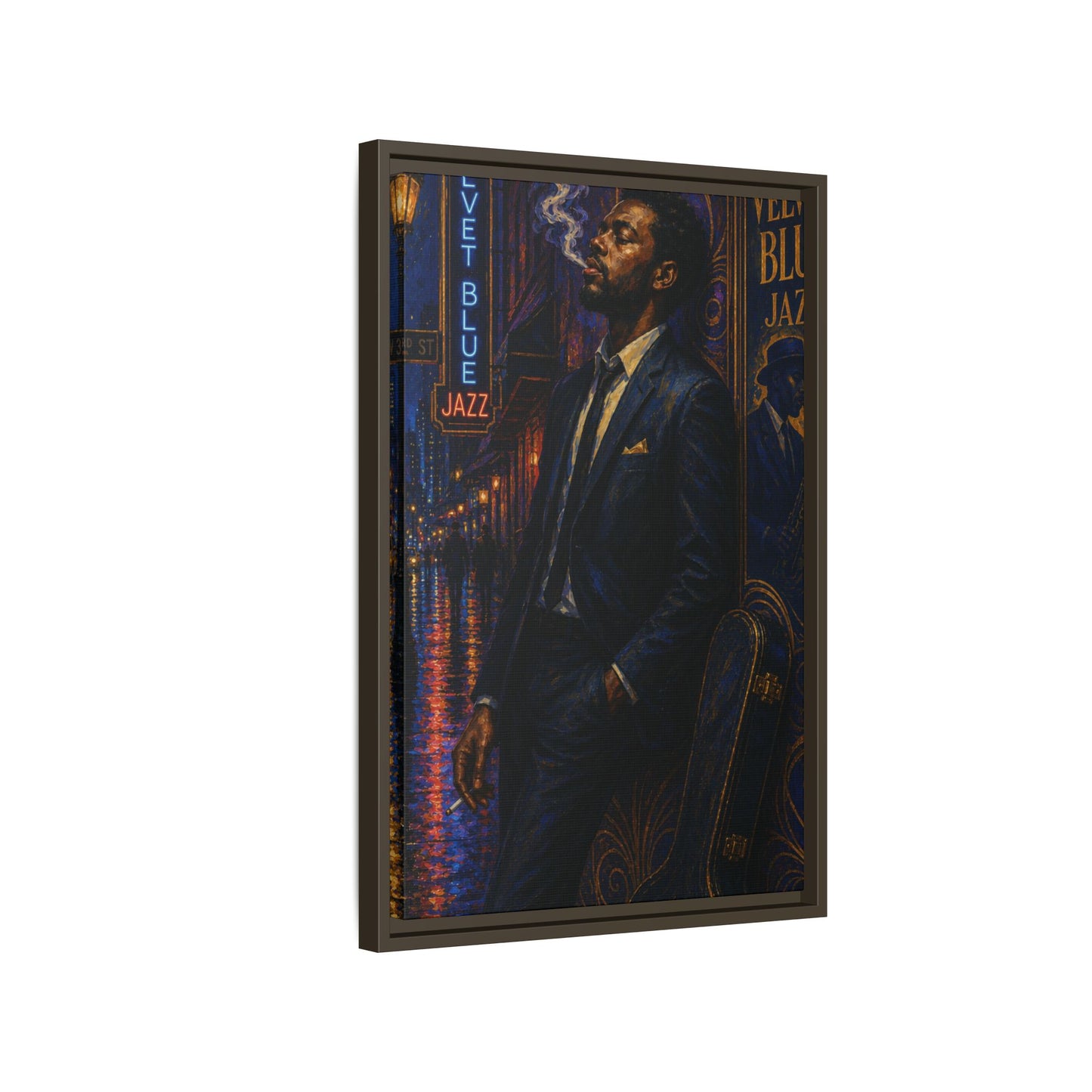 After the Gig Framed Retro Jazz Music Canvas Print