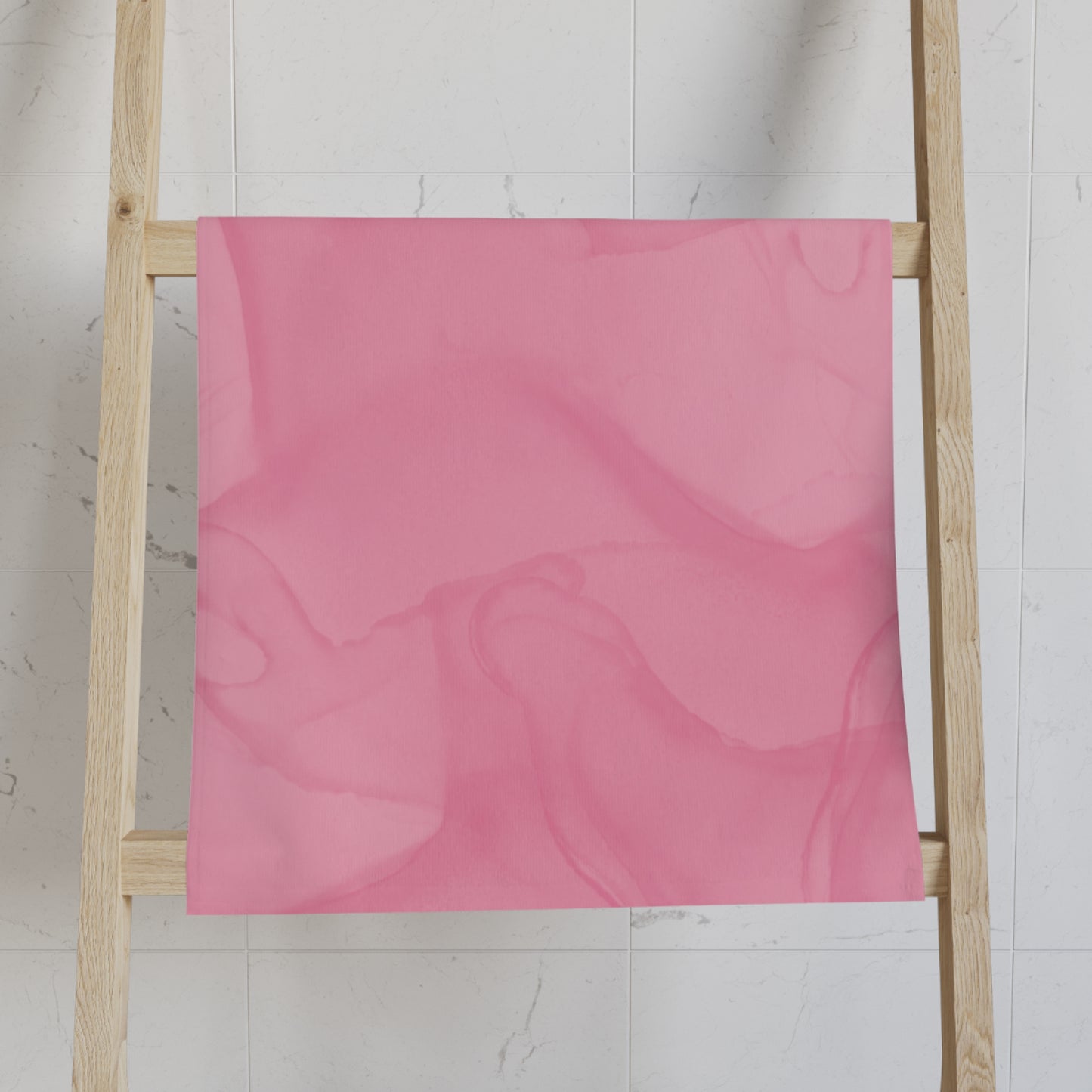 Blush Pink Hand Towel — Soft Watercolor Kitchen & Bathroom Accent