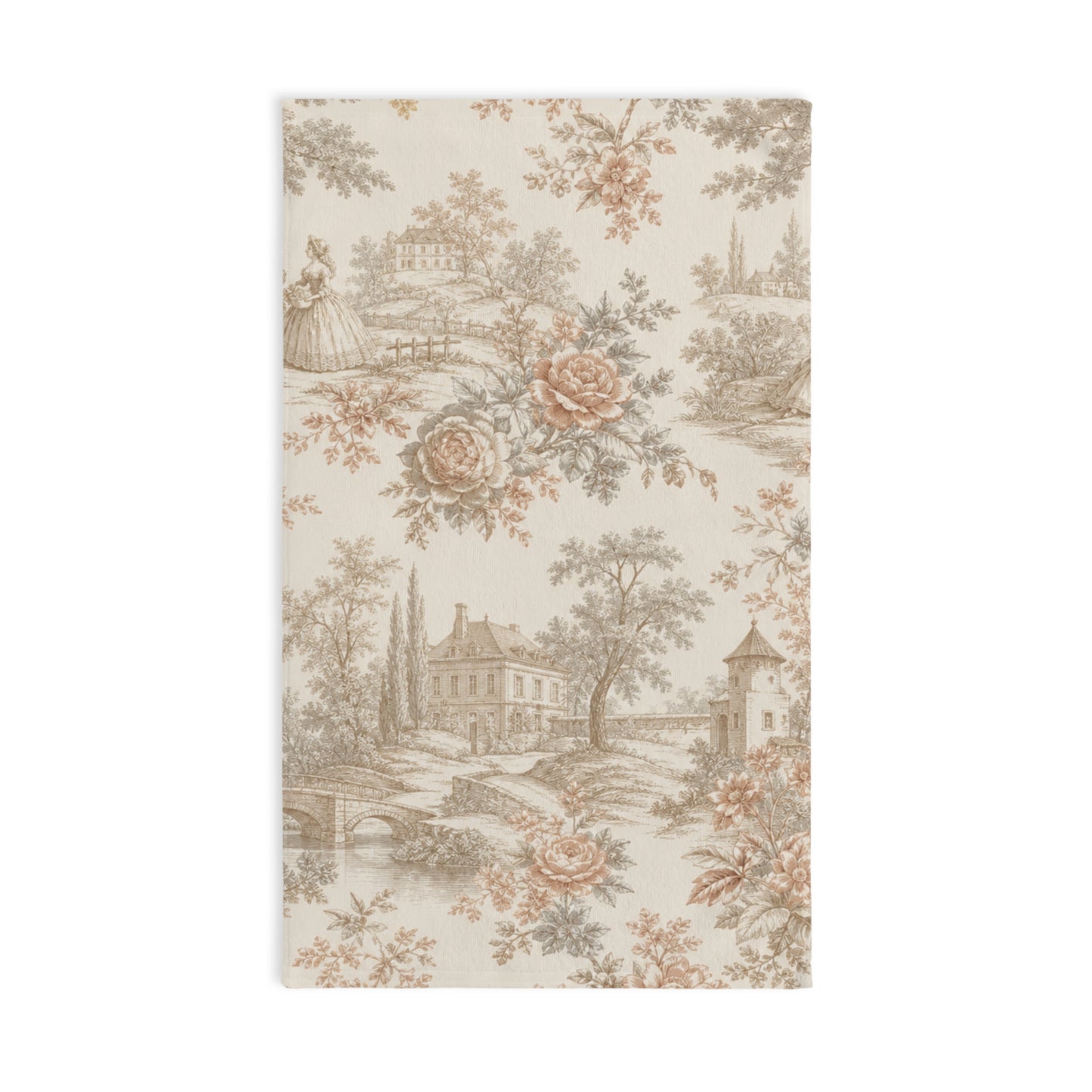 Château Rosé Hand Towel — French Country Floral Kitchen Towel
