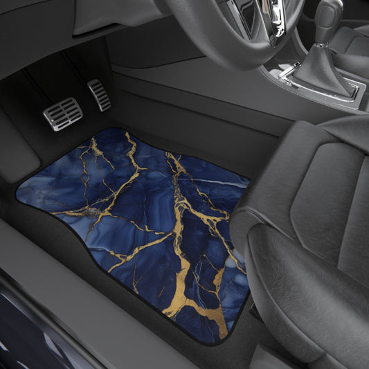 Indigo Marble Car Mats (Set of 4)