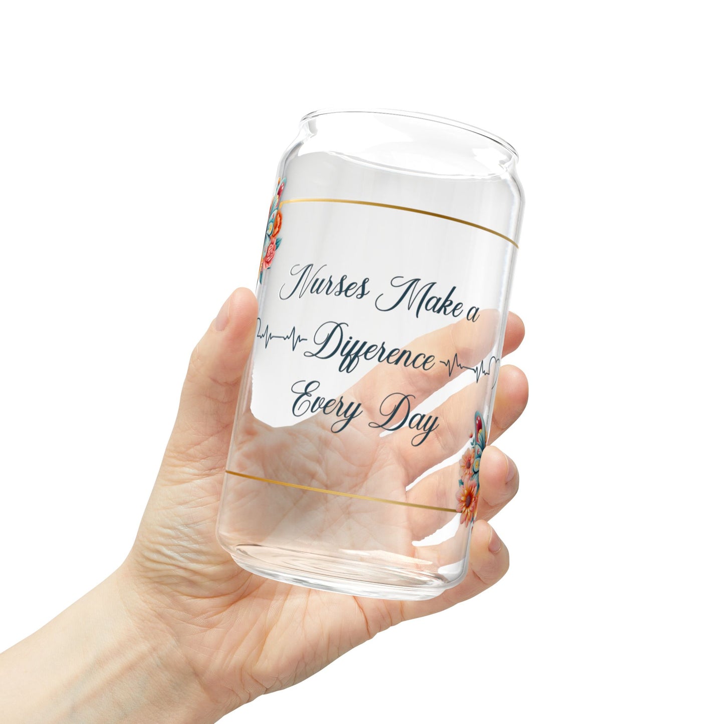 Nurses Make a Difference Sipper Glass, 16oz