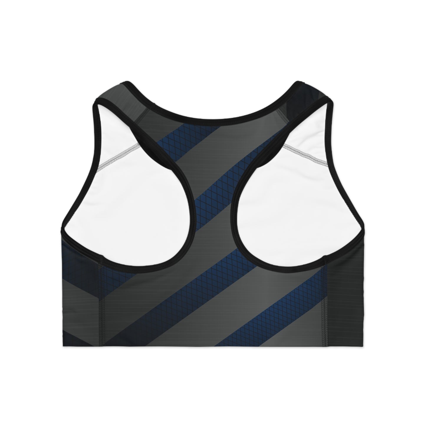 Dark Gray/Blue Sports Bra (AOP)