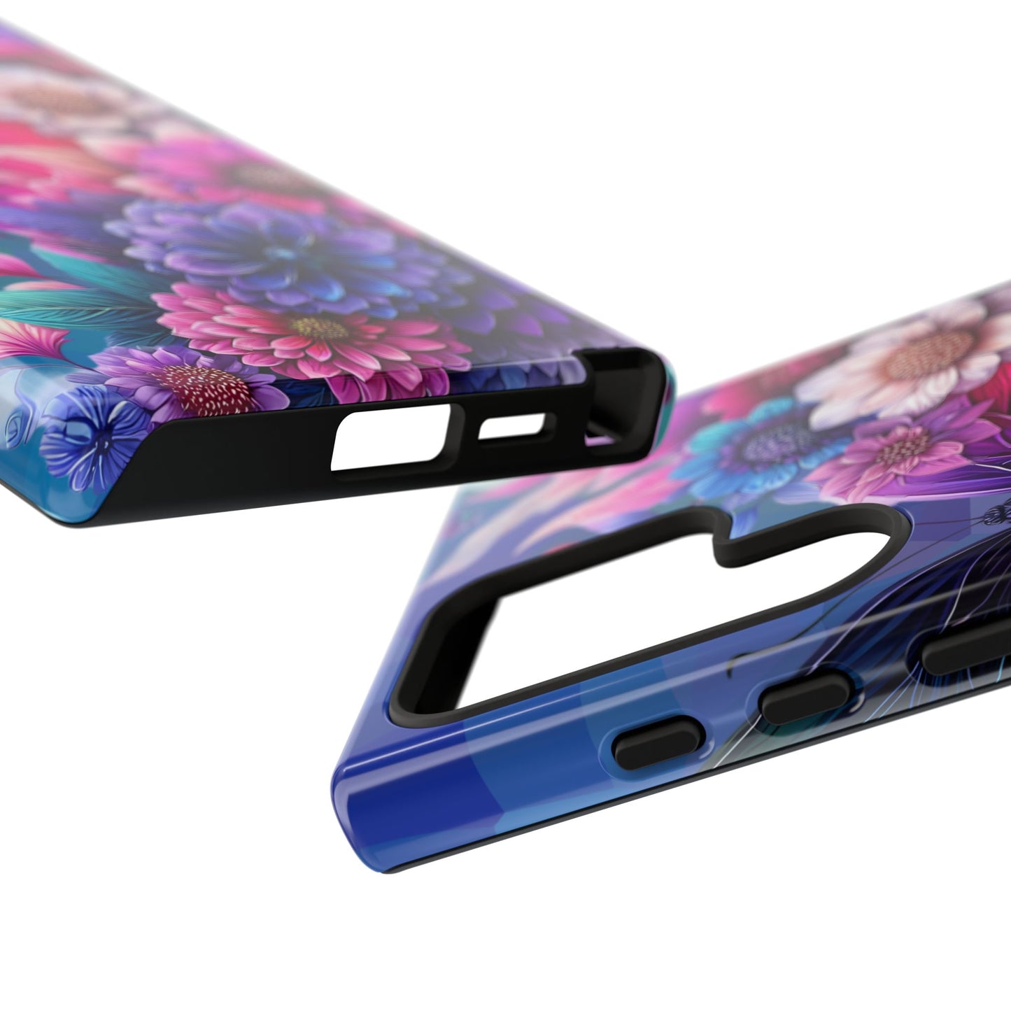 Butterfly Bloom Tough Phone Case — Vibrant Purple Blossom Protective Cover