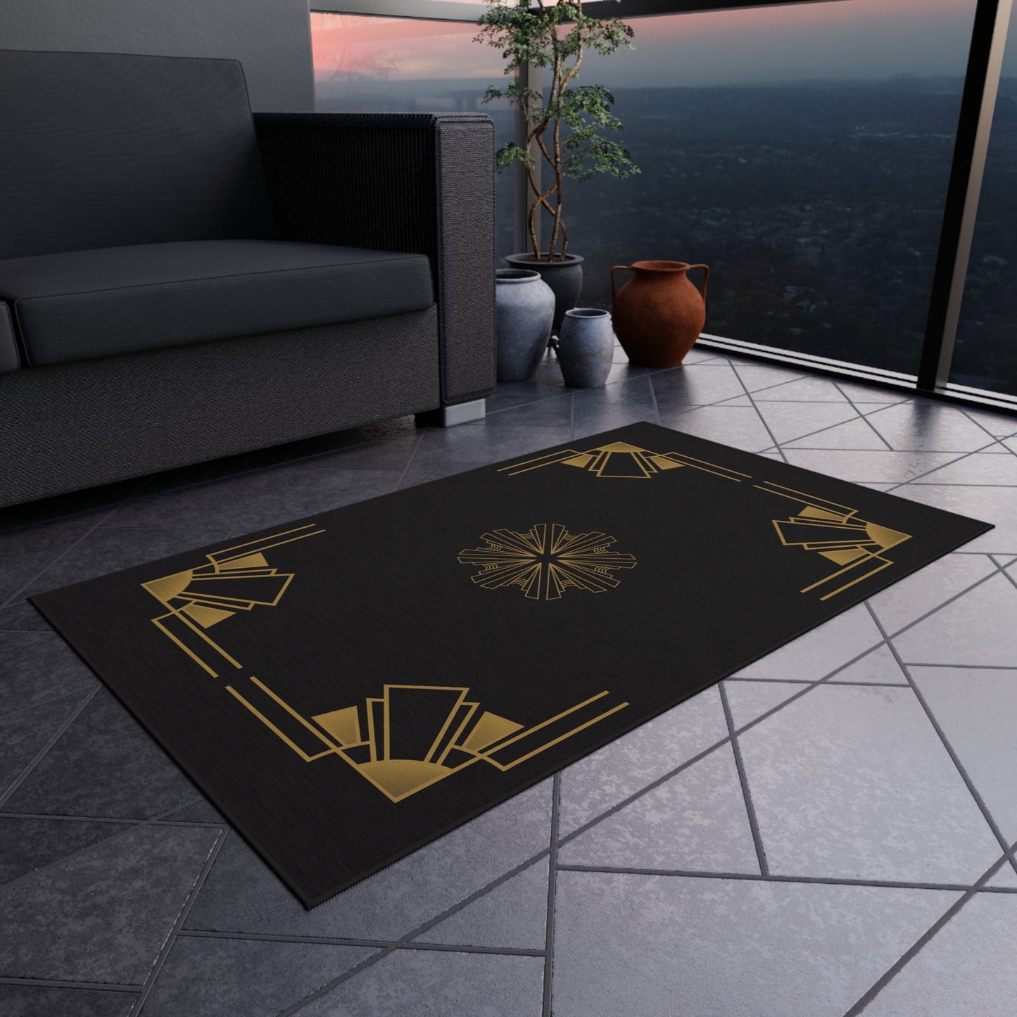 Midnight Luxe (Ebony) Outdoor Rug