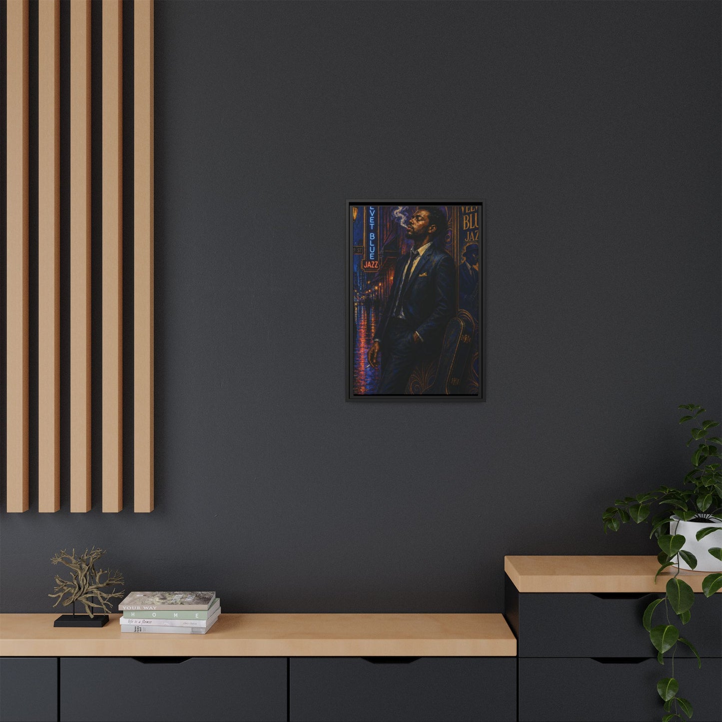 After the Gig Framed Retro Jazz Music Canvas Print