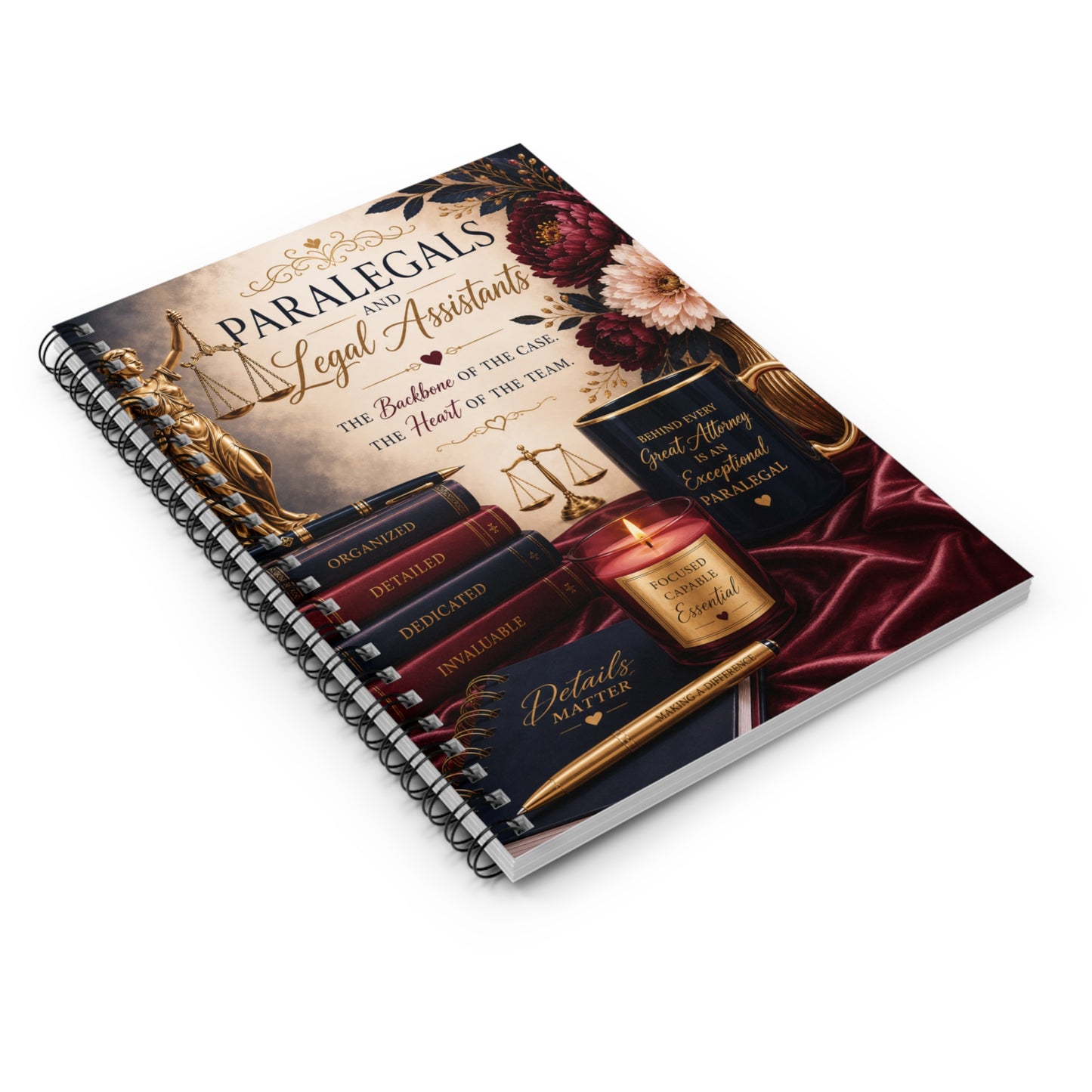 Attorney Paralegals & Legal Assistants Spiral Notebook — 'Backbone of the Case' Ruled Journal
