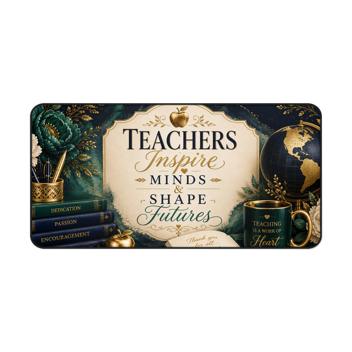 Teacher Appreciation Desk Mat - "Teachers Inspire Minds & Shape Futures" Appreciation Gift for Educators