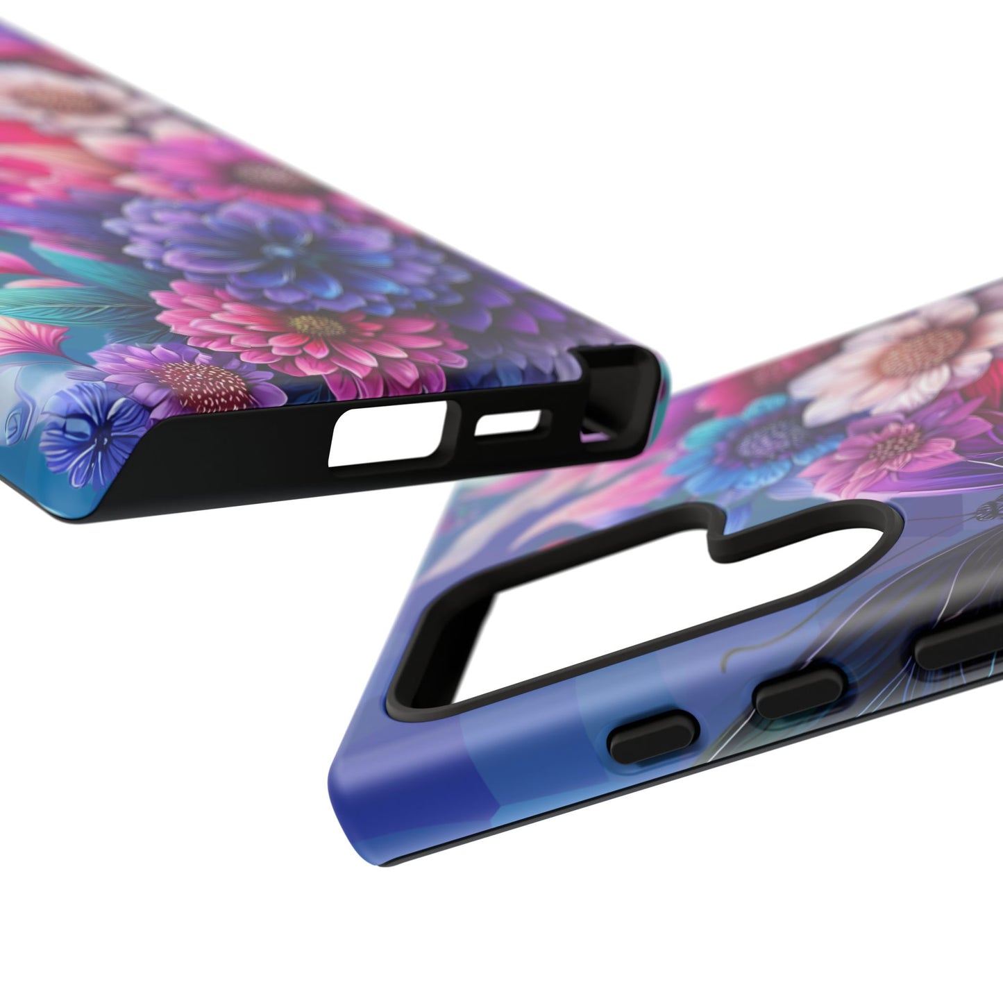 Butterfly Bloom Tough Phone Case — Vibrant Purple Blossom Protective Cover