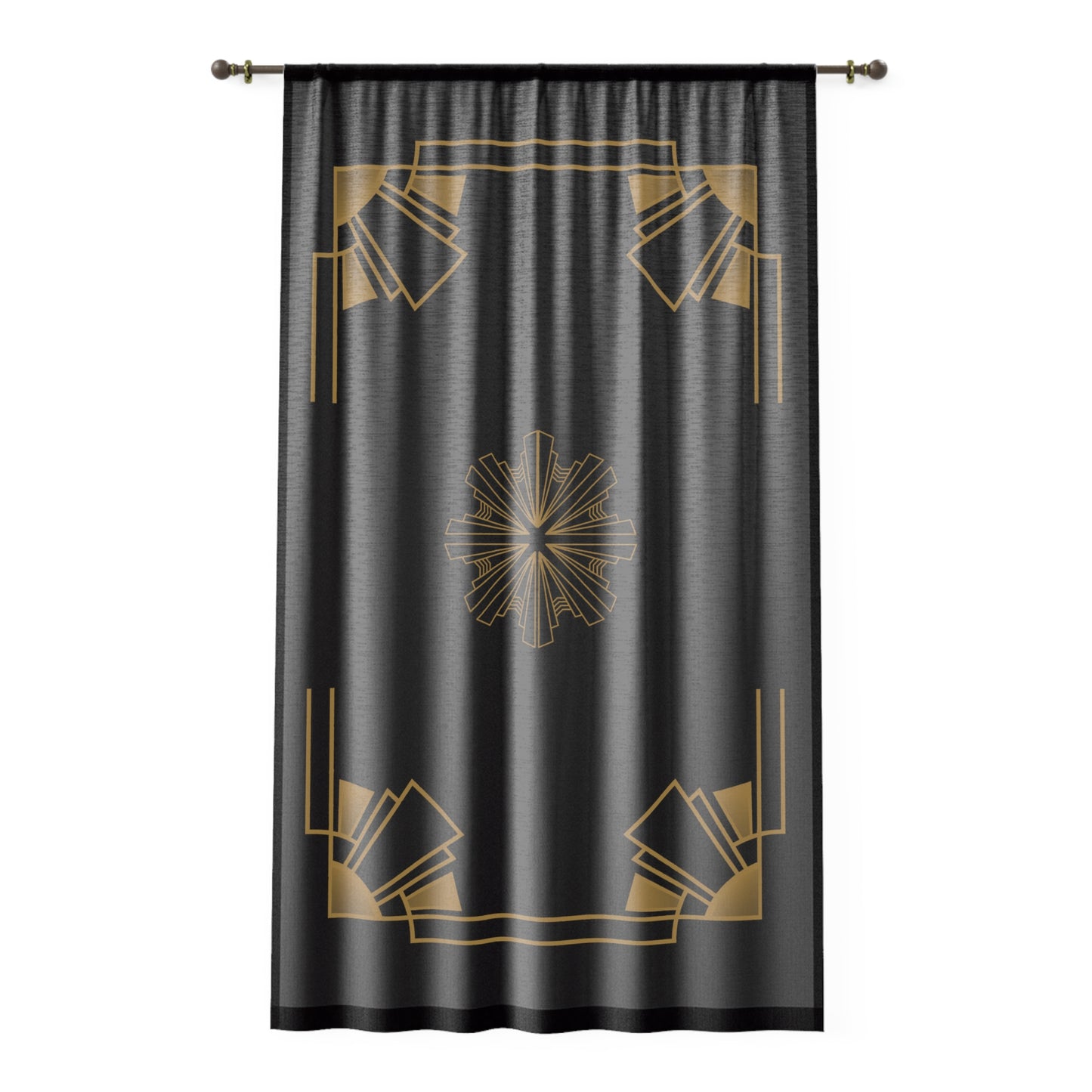 Midnight Luxe (Ebony) Sheer Window Curtain