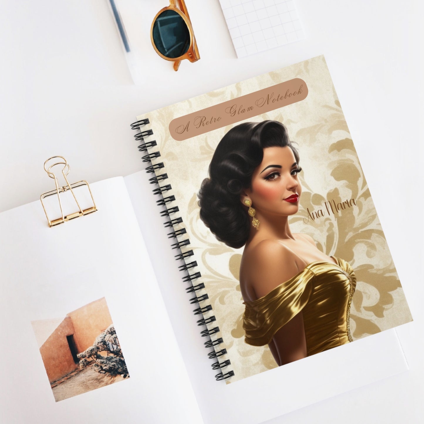 Retro Glam (Ana Maria) Spiral Notebook - Ruled Line