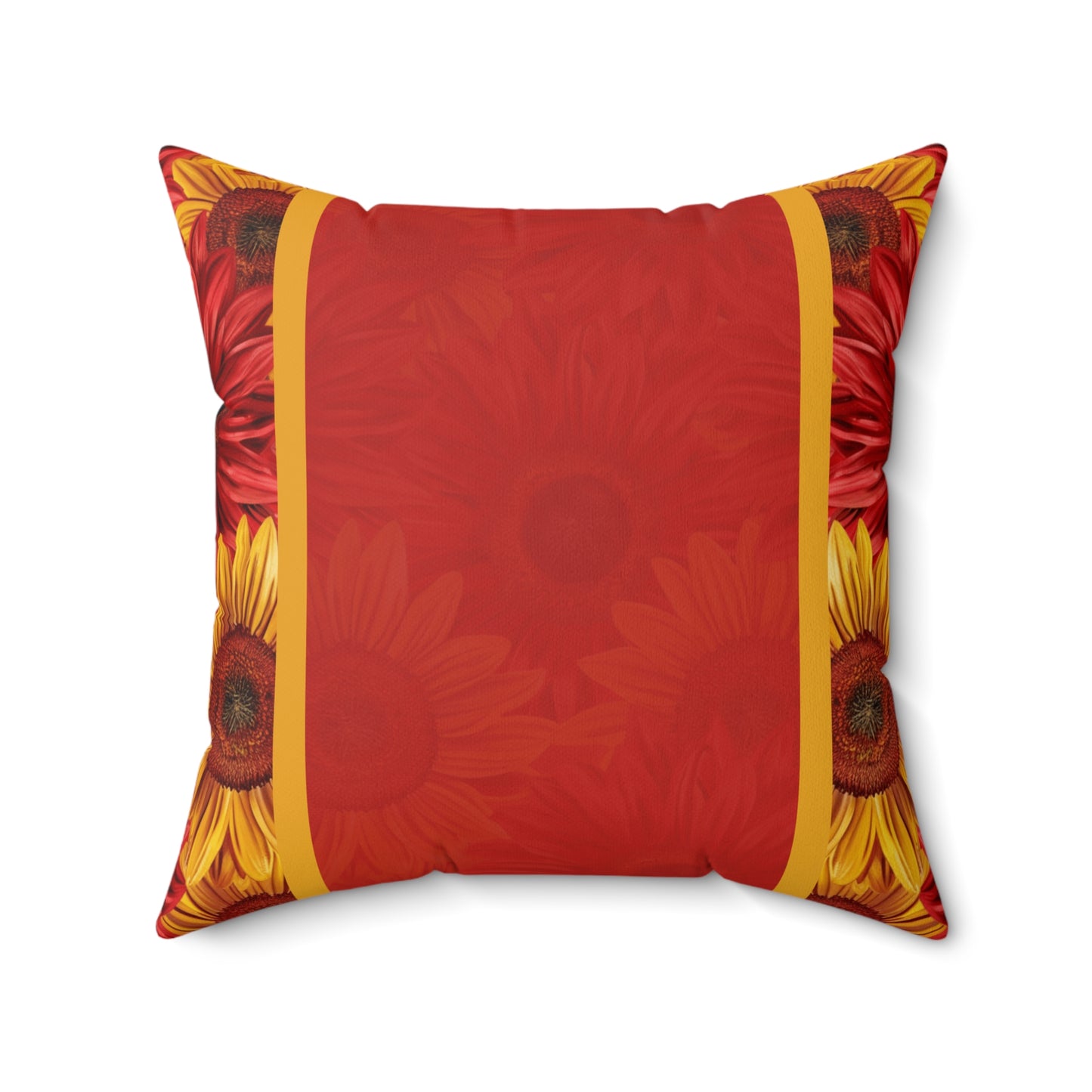 Crimson Gold Spun Polyester Square Pillow