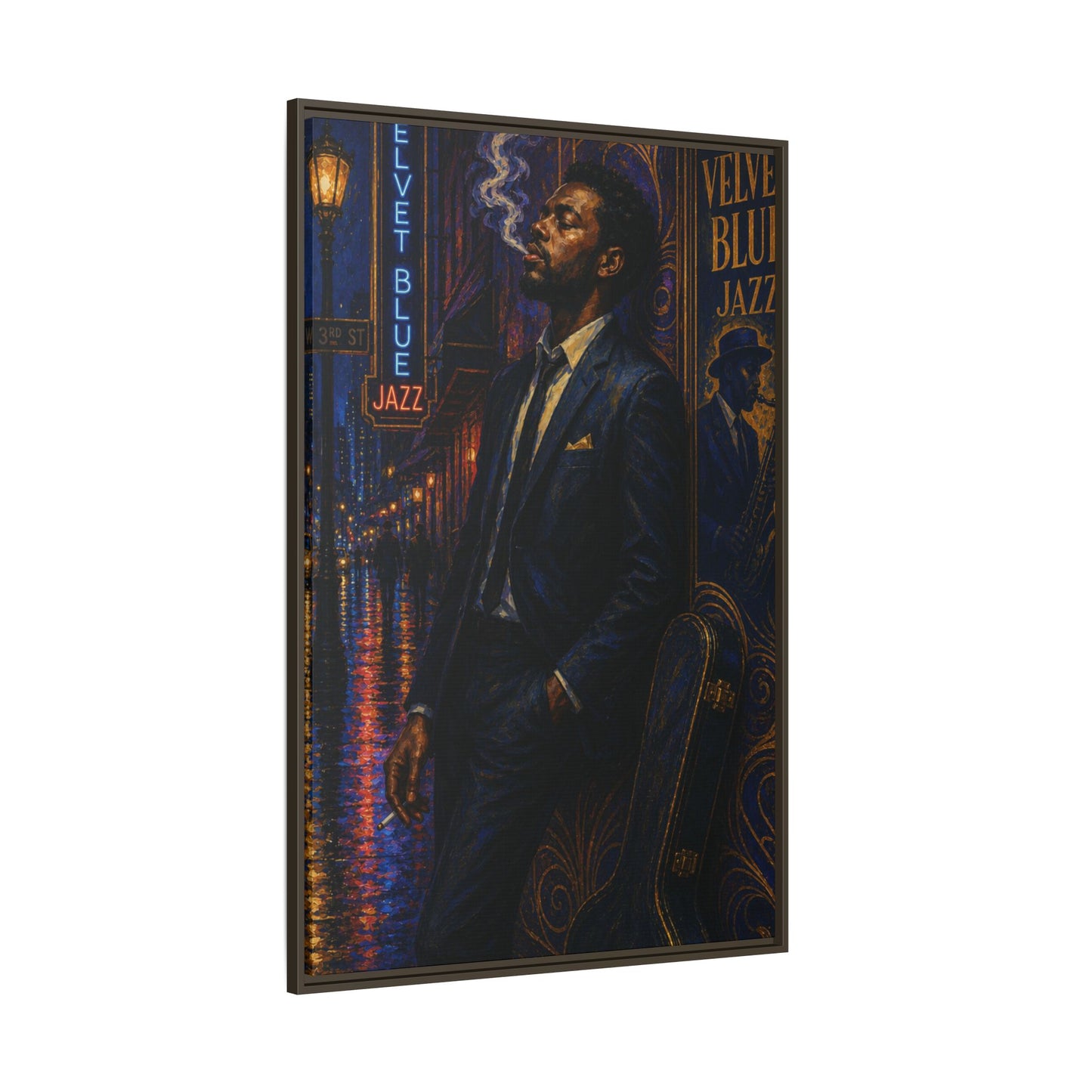 After the Gig Framed Retro Jazz Music Canvas Print