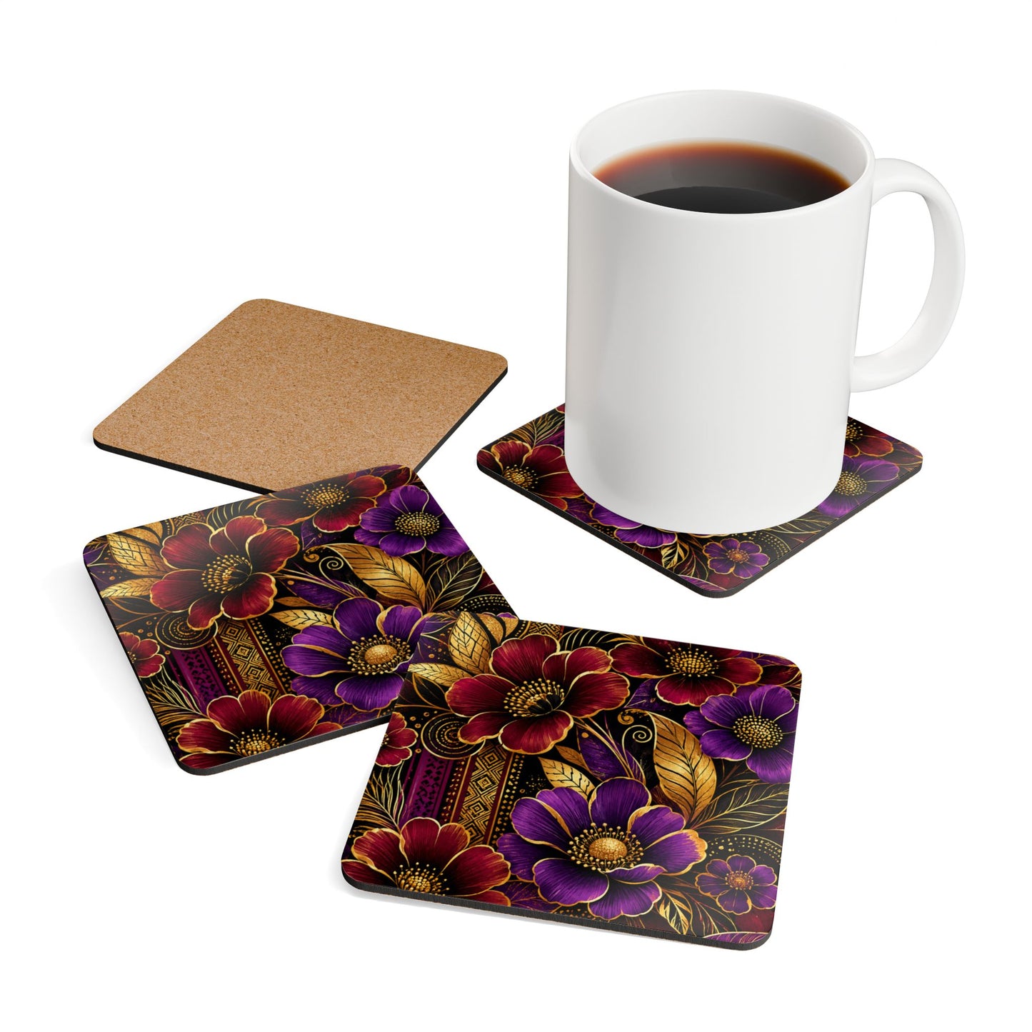 Zuri Garden Cork Coaster Set