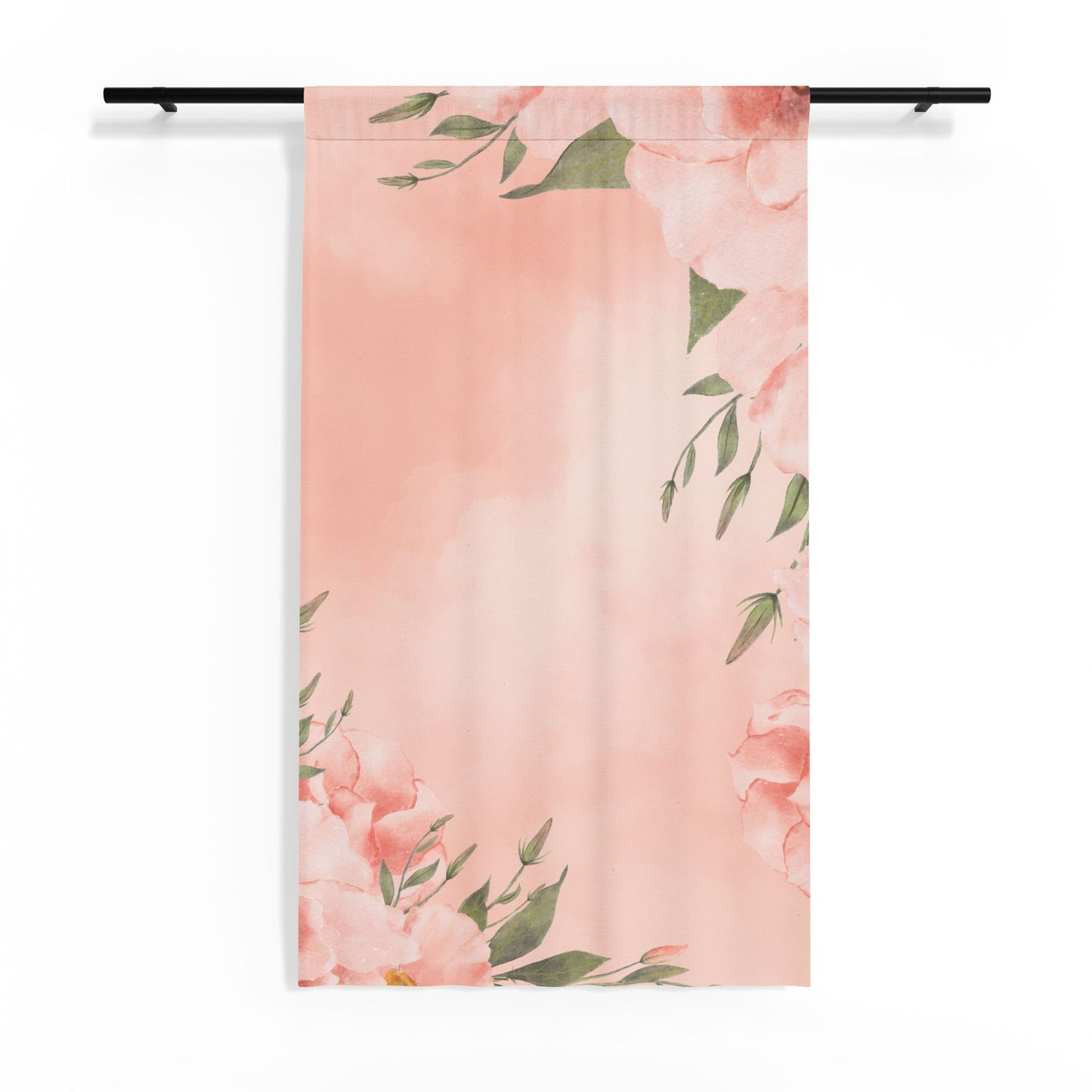 Peachy Keen Sheer Curtain — Floral Semi-Sheer Window Panel