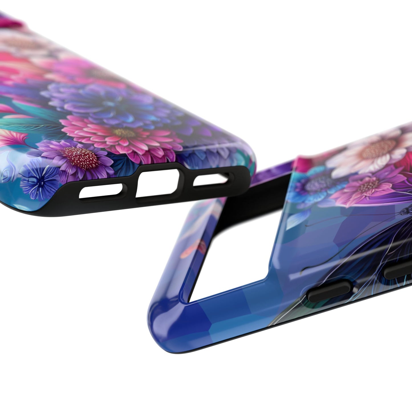 Butterfly Bloom Tough Phone Case — Vibrant Purple Blossom Protective Cover