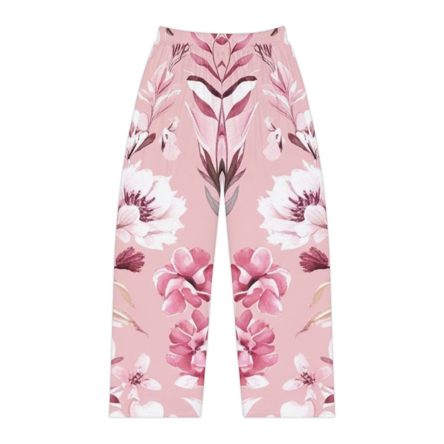 Pink & White Floral Women's Pajama Pants (AOP)