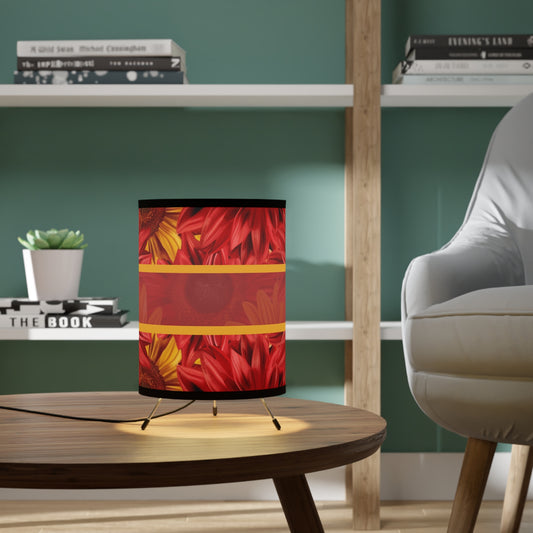 Crimson Gold Tripod Lamp