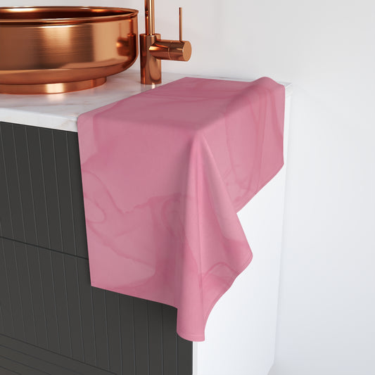 Blush Pink Hand Towel — Soft Watercolor Kitchen & Bathroom Accent