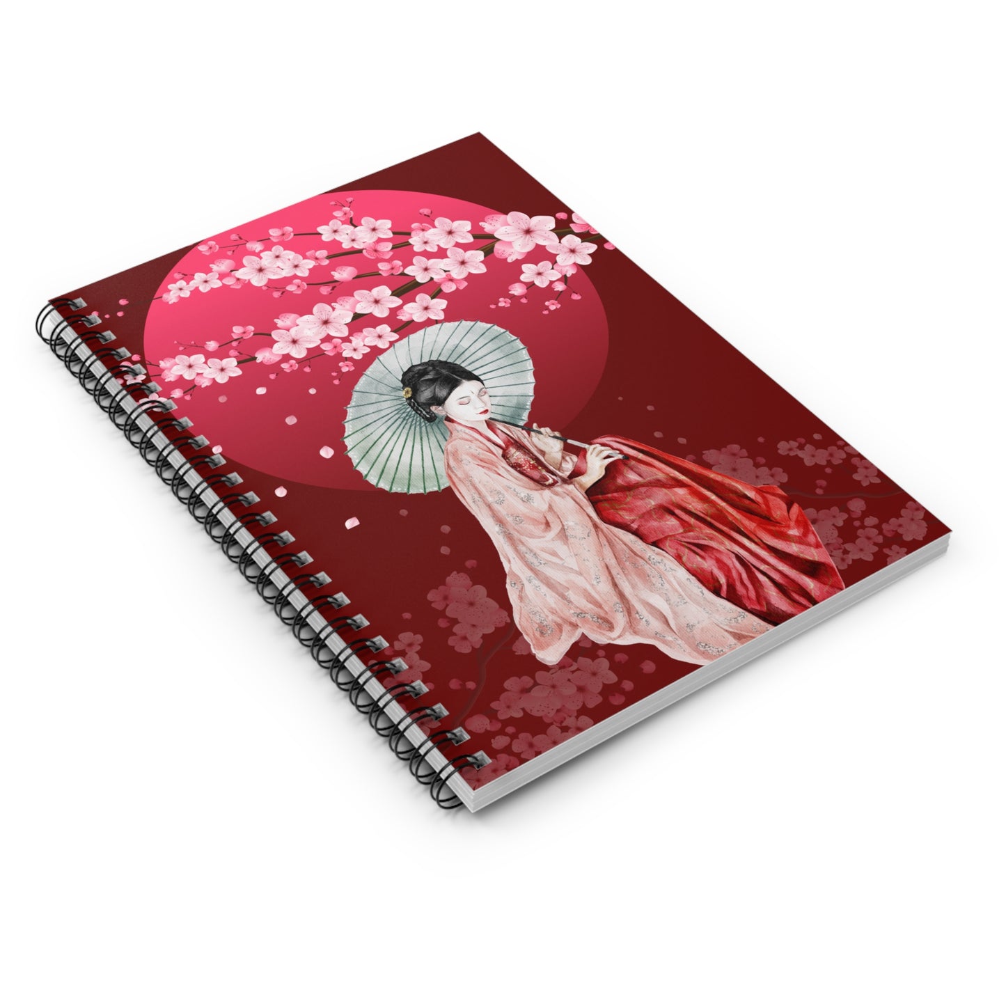 Cherry Blossoms Cherry Moon Spiral Notebook - Ruled Line