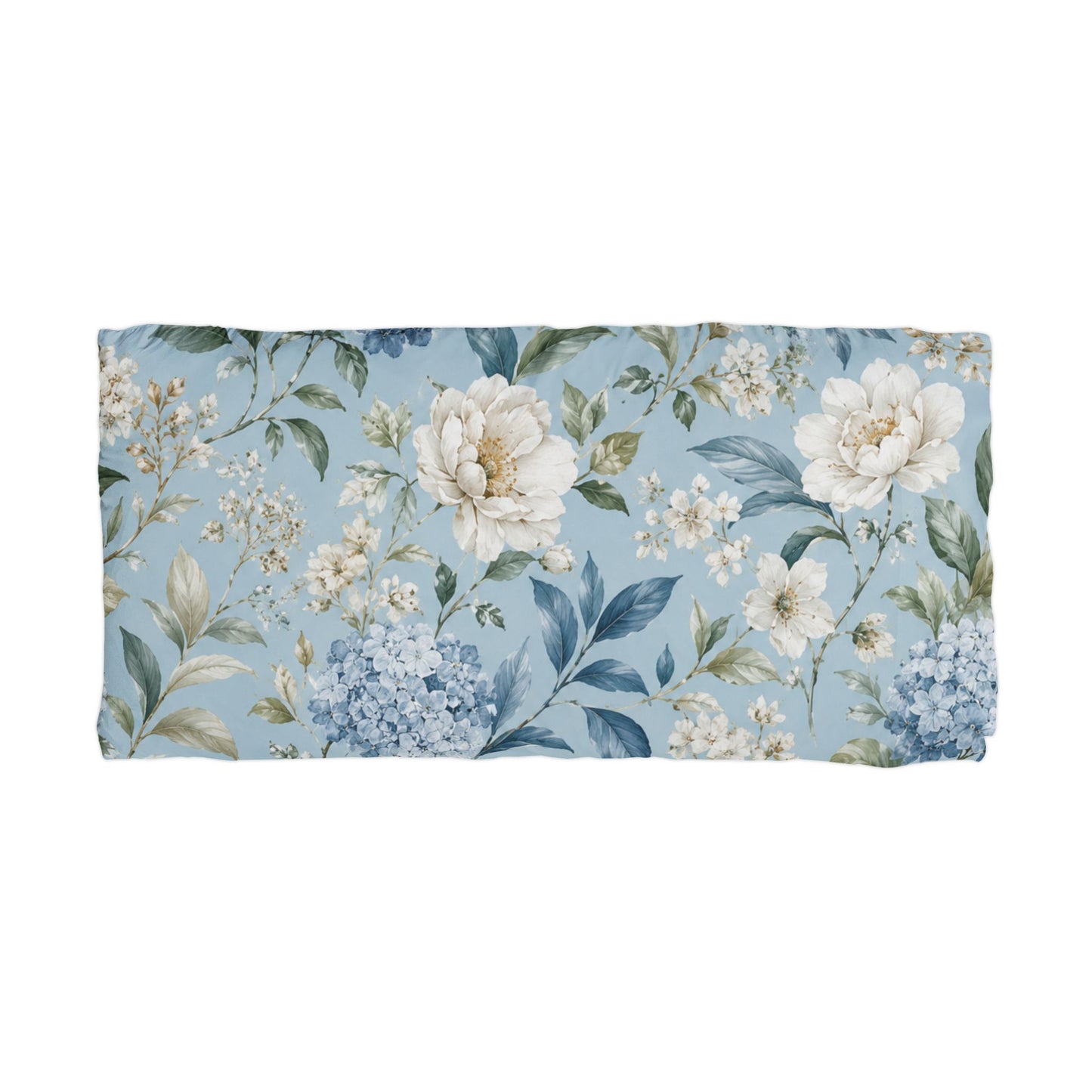 Blue Vintage Hydrangea & Peony Microfiber Pillow Covers