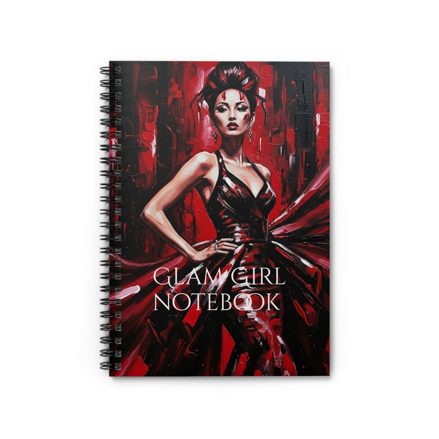 Glam Girl (Red/Black) Spiral Notebook - Ruled Line